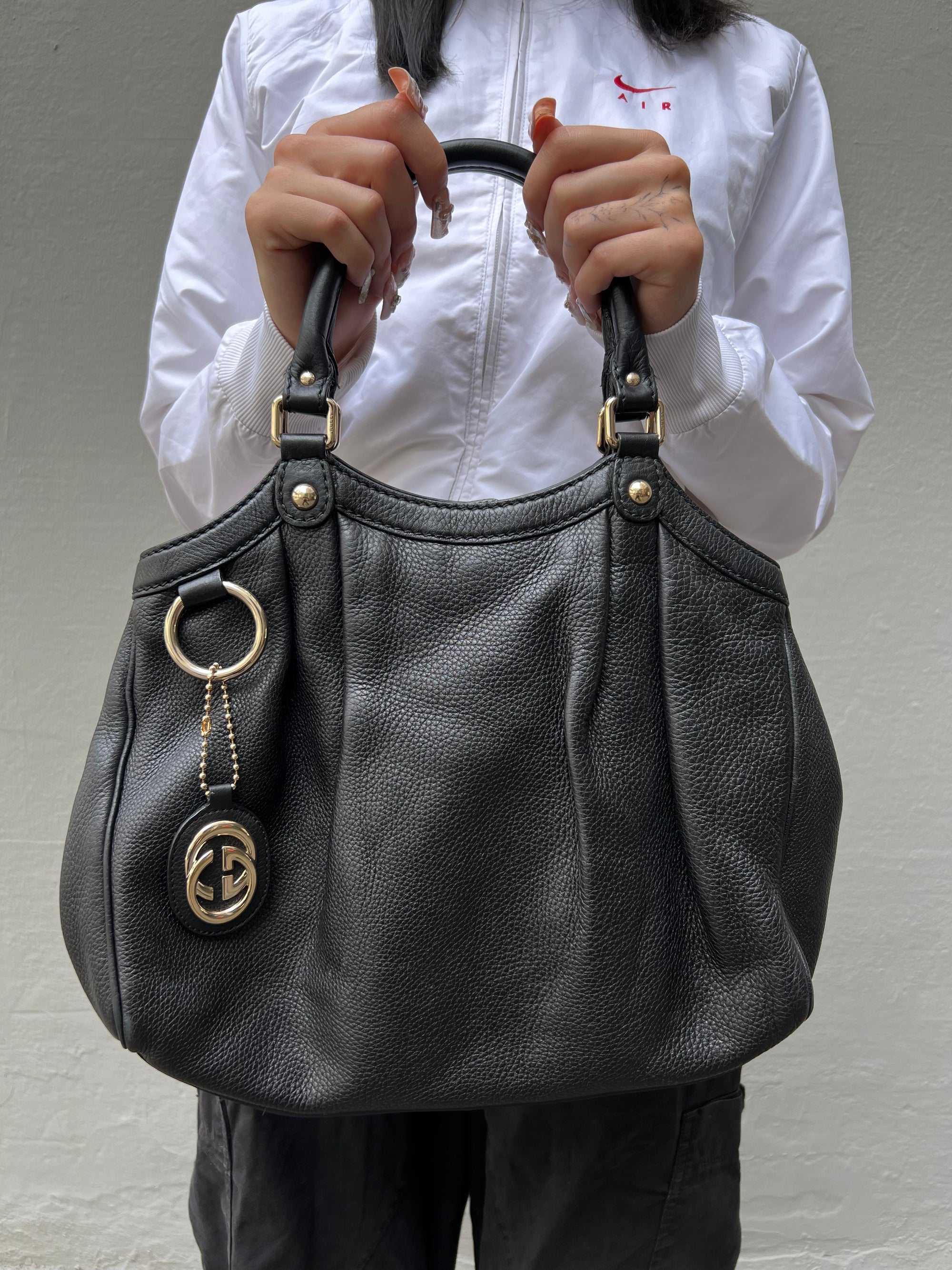 Vintage Black Gucci Shopper Handbag