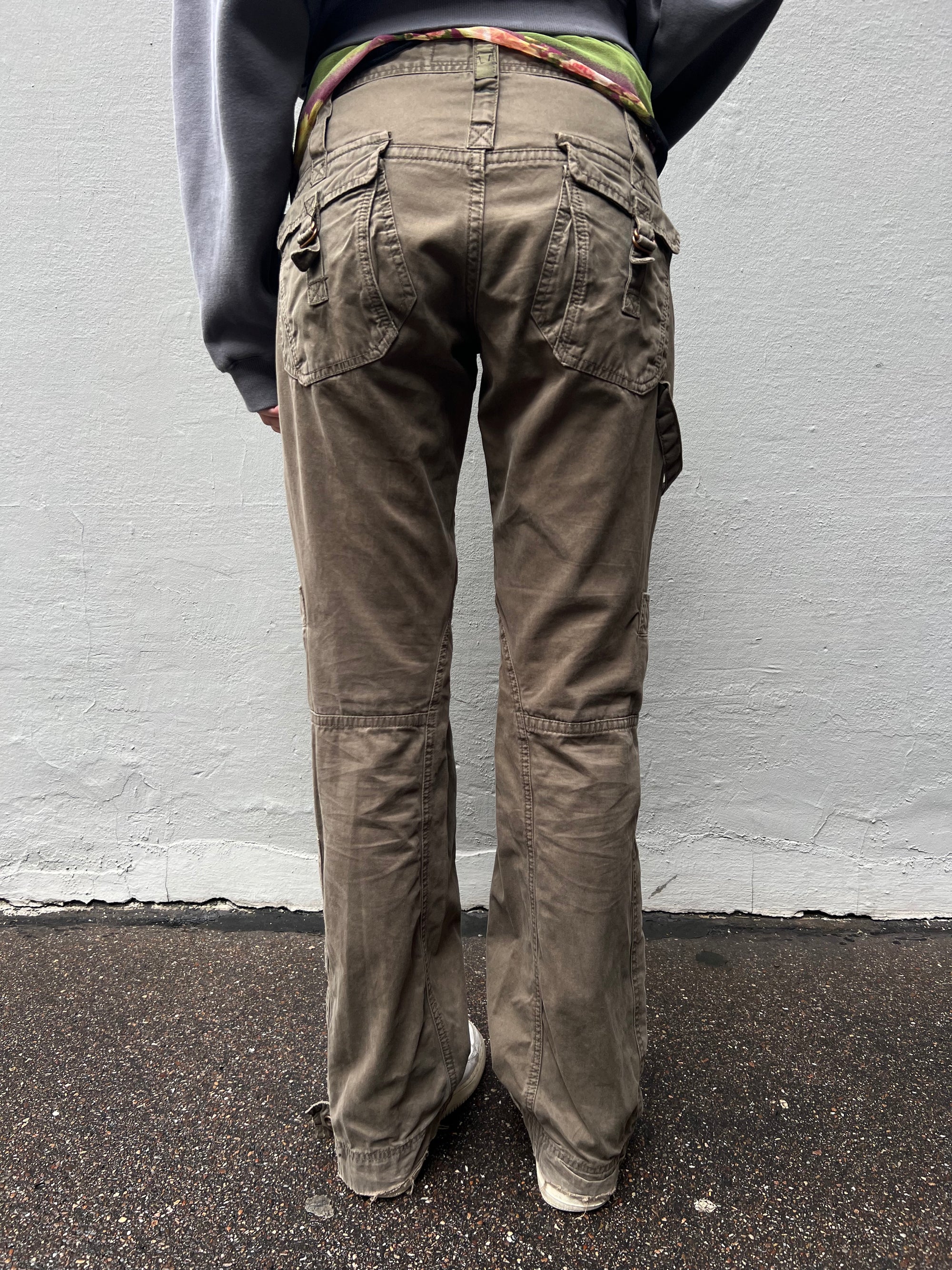 Vintage Straight Leg Cargo Pants Khaki S