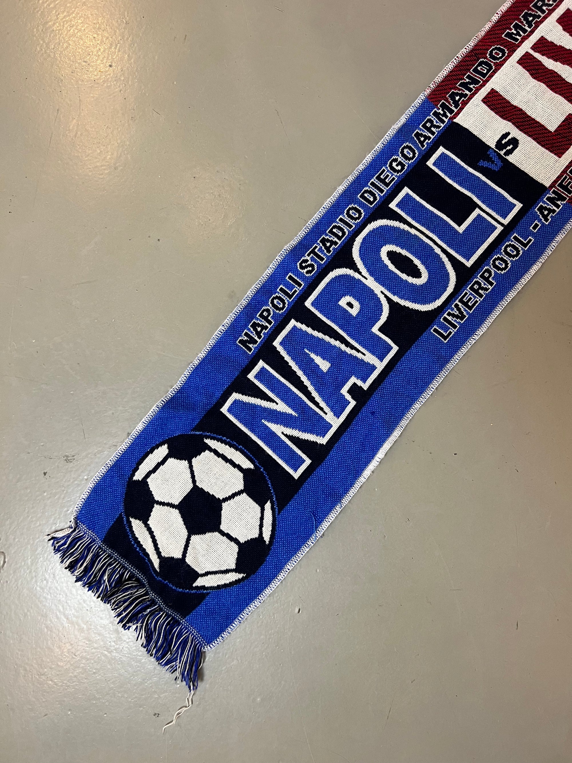 Vintage Napoli Liverpool Soccer Scarf