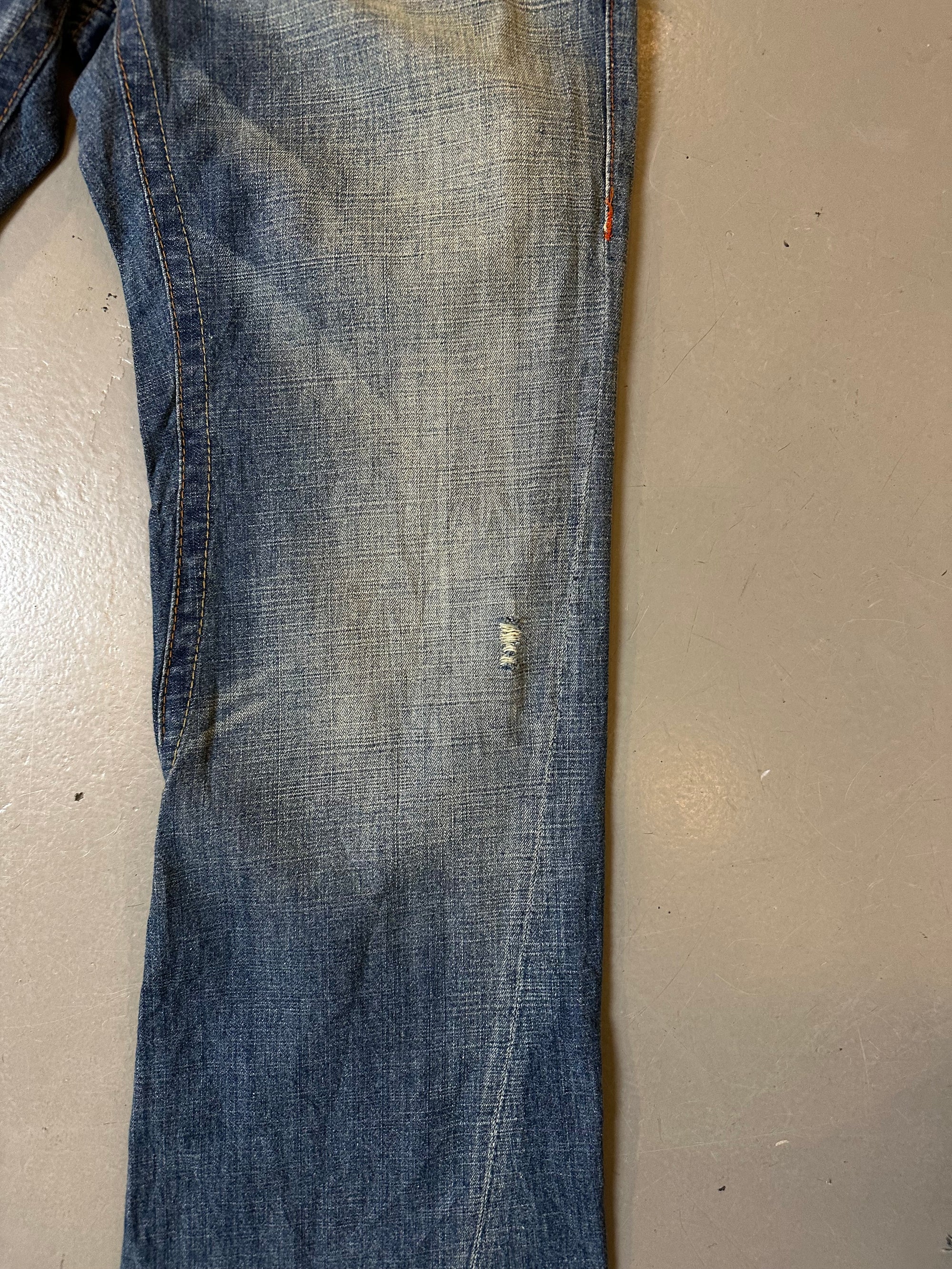 Vintage True Religion Leather Pockets Denim L