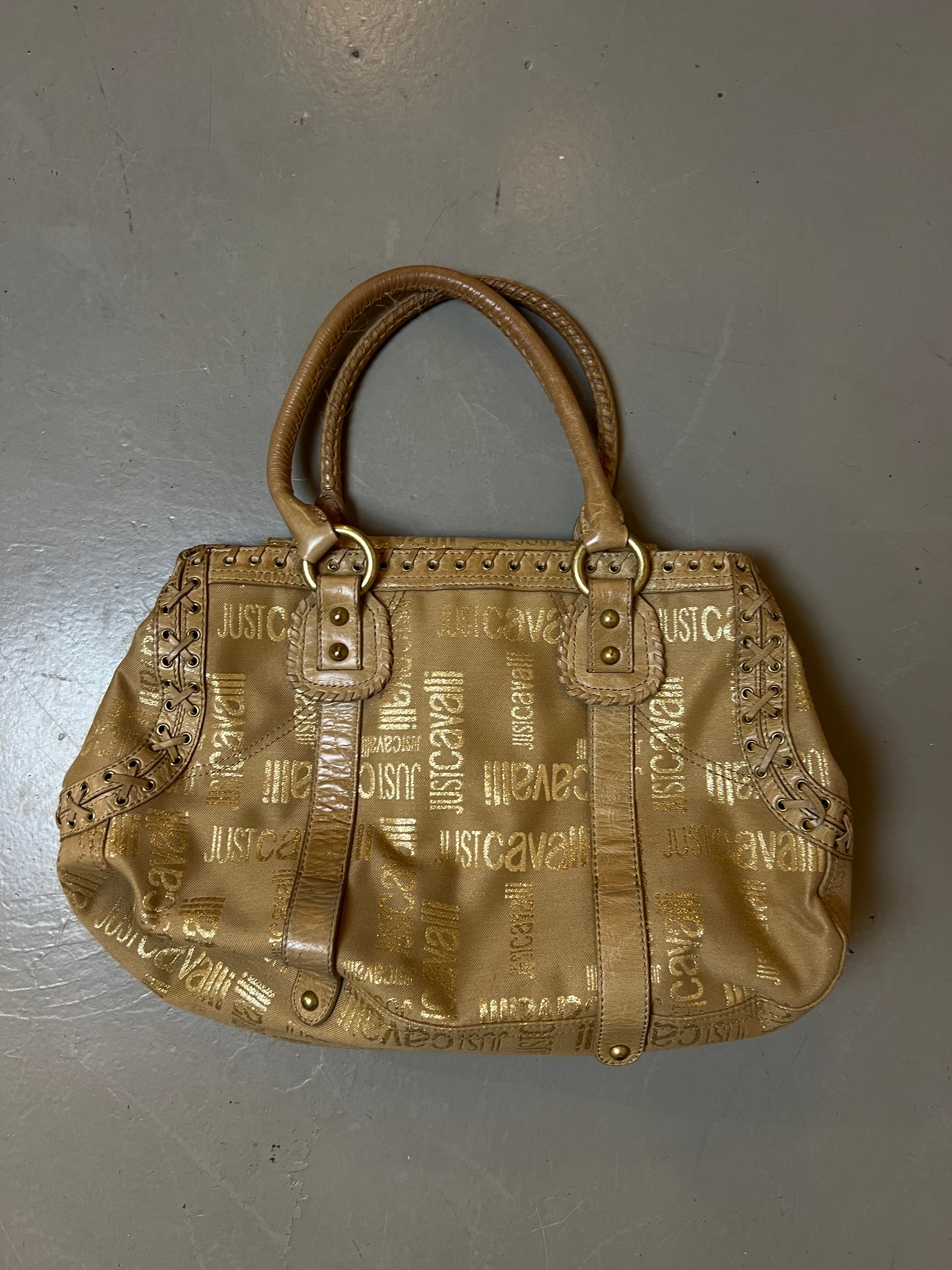 Vintage Just Cavalli Gold Y2K Bag