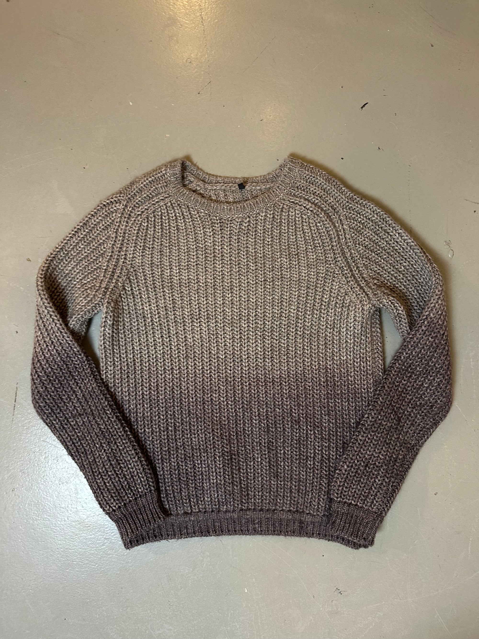 Vintage Brown/Grey Oversized Knit Sweater XL