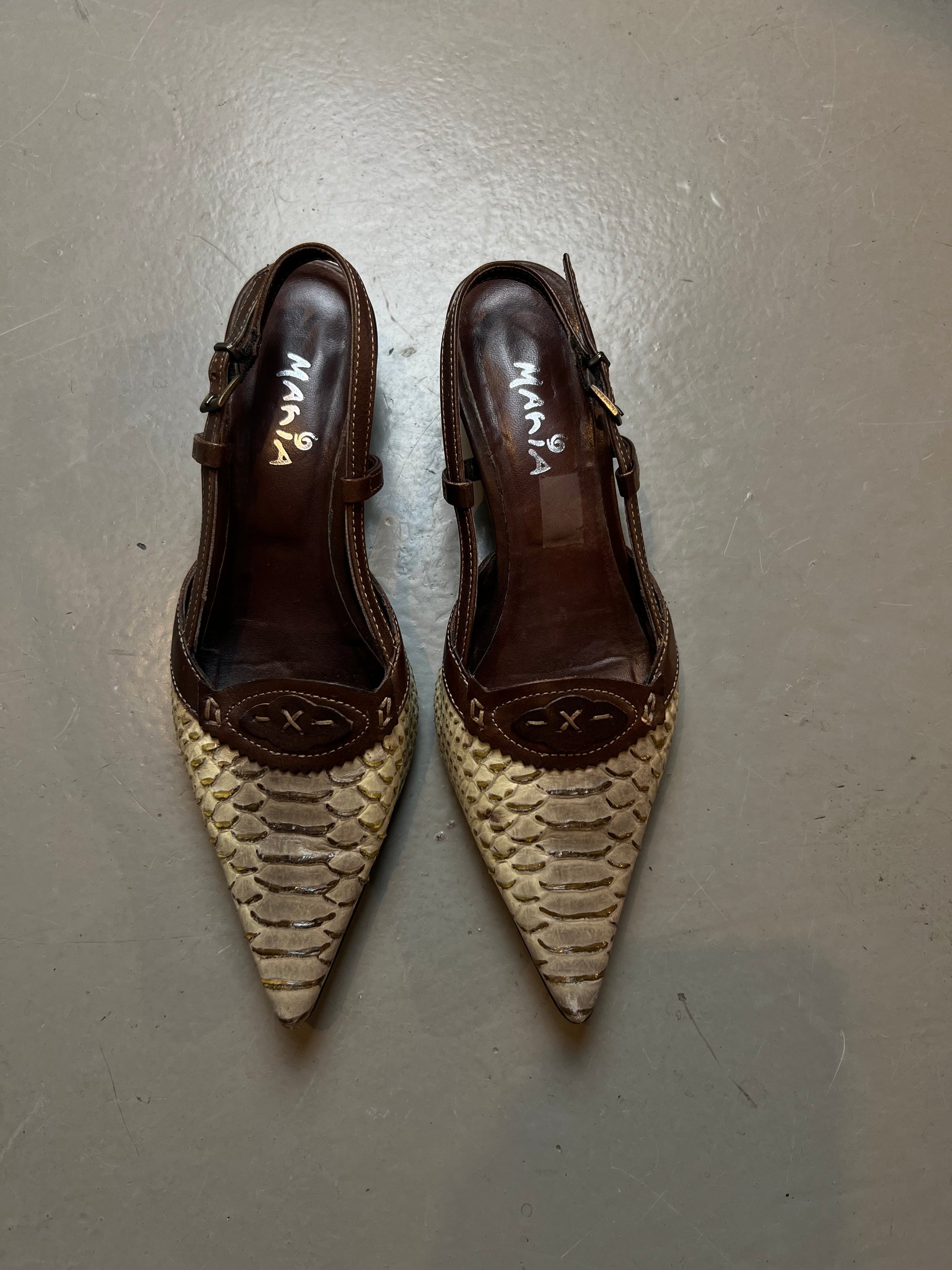 Vintage Animal Leather Heels 36