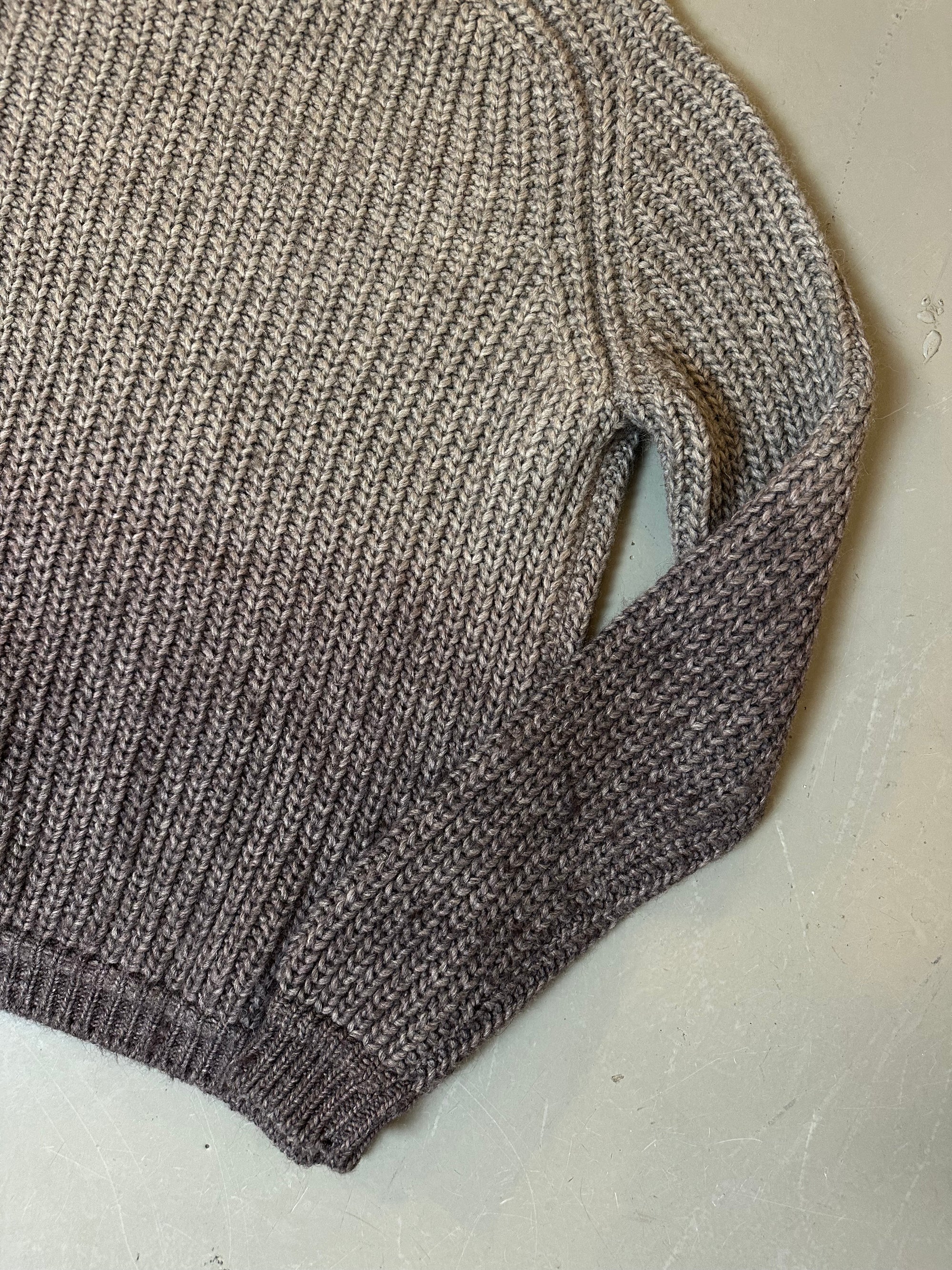 Vintage Brown/Grey Oversized Knit Sweater XL