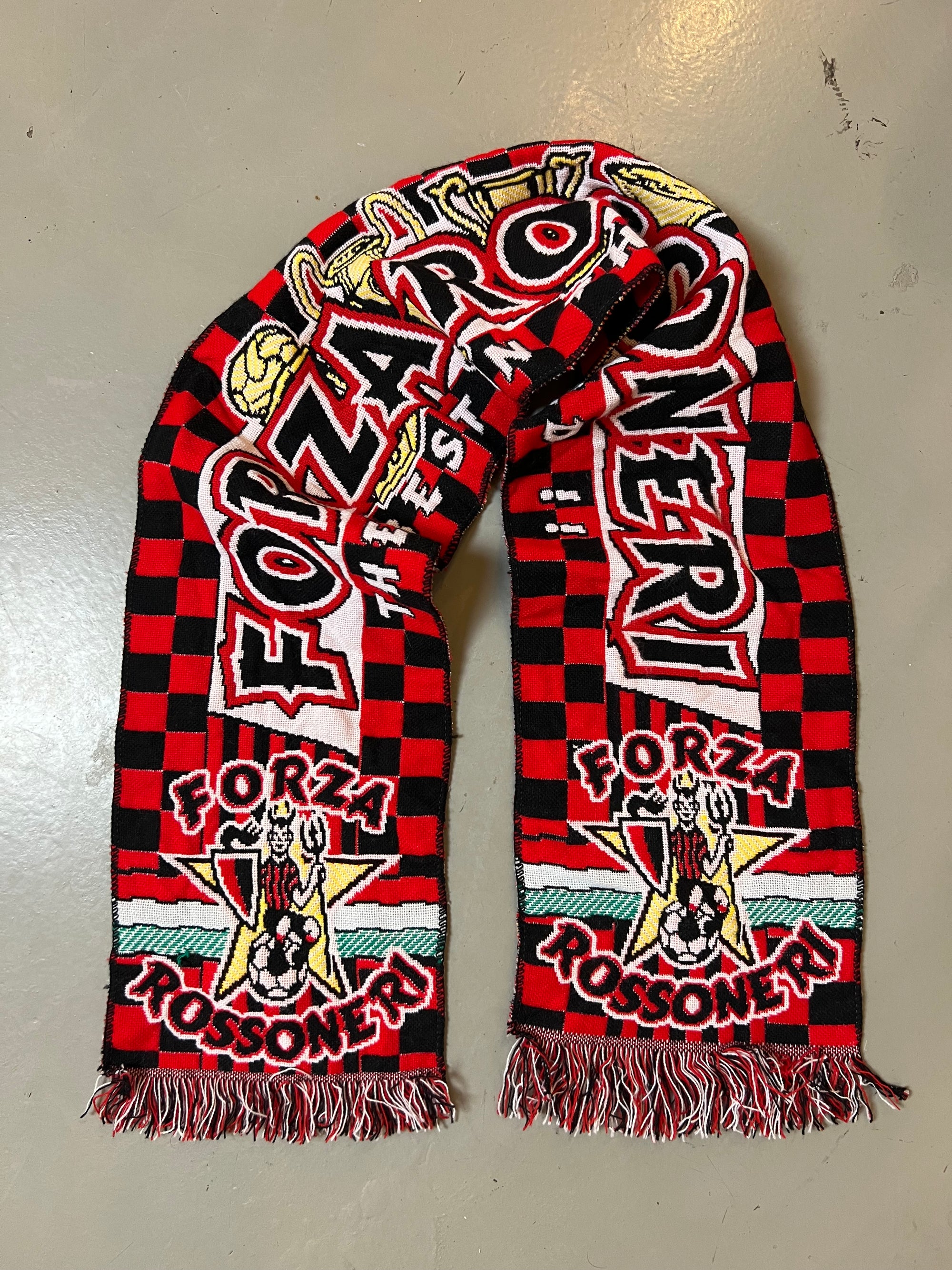 Vintage Forza Rossoneri Soccer Scarf