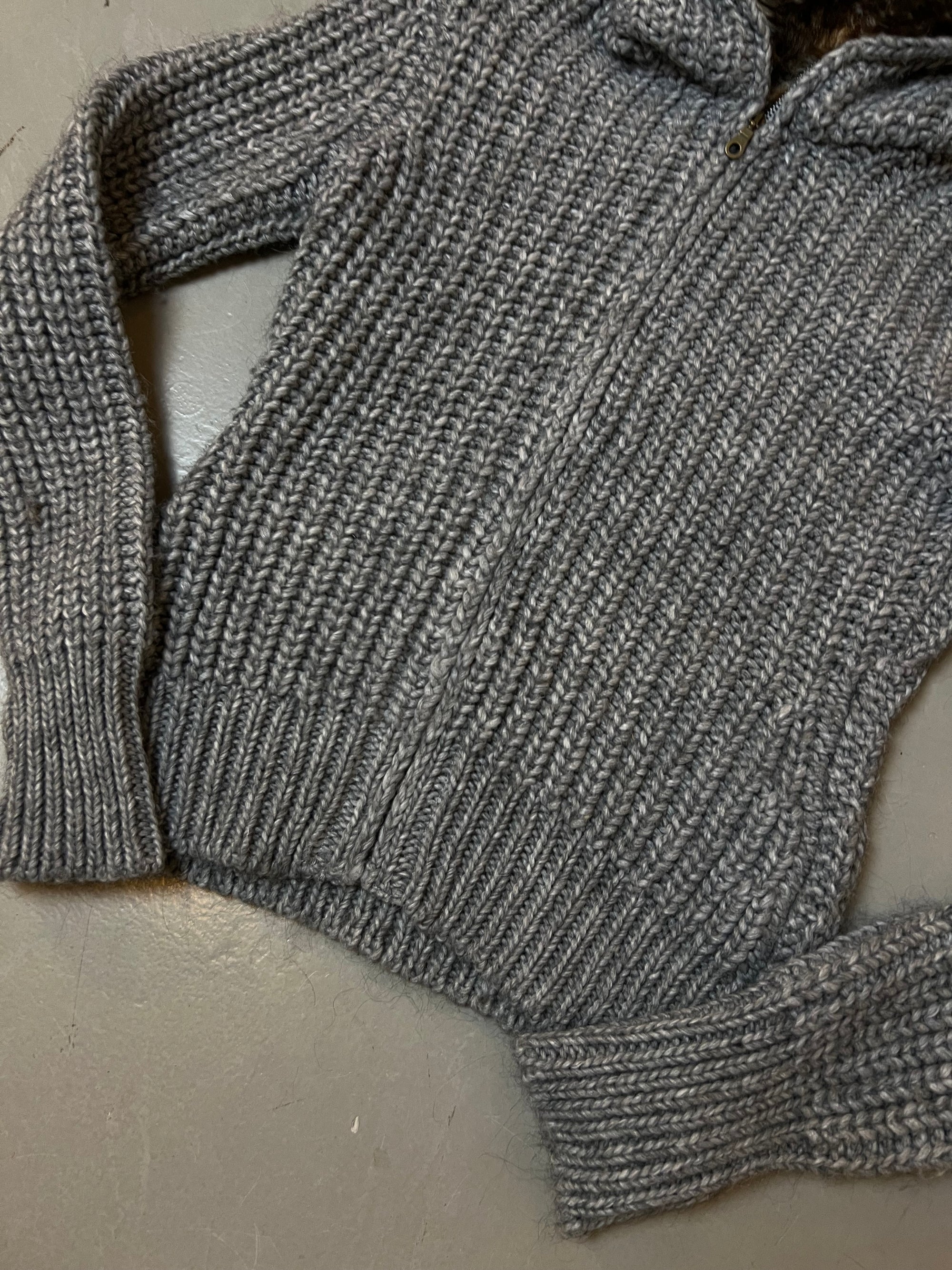 Vintage Miss Sixty Grey Knit Zip S/M