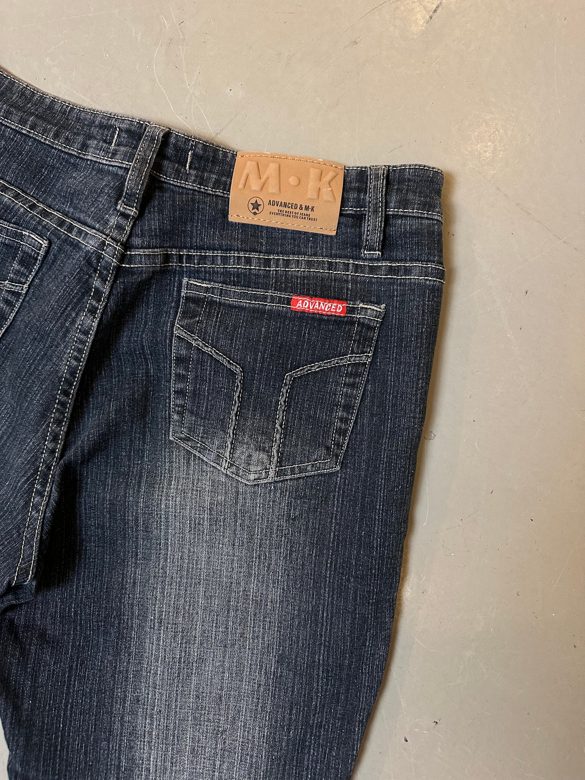 Vintage Washed Denim Flared Jeans M