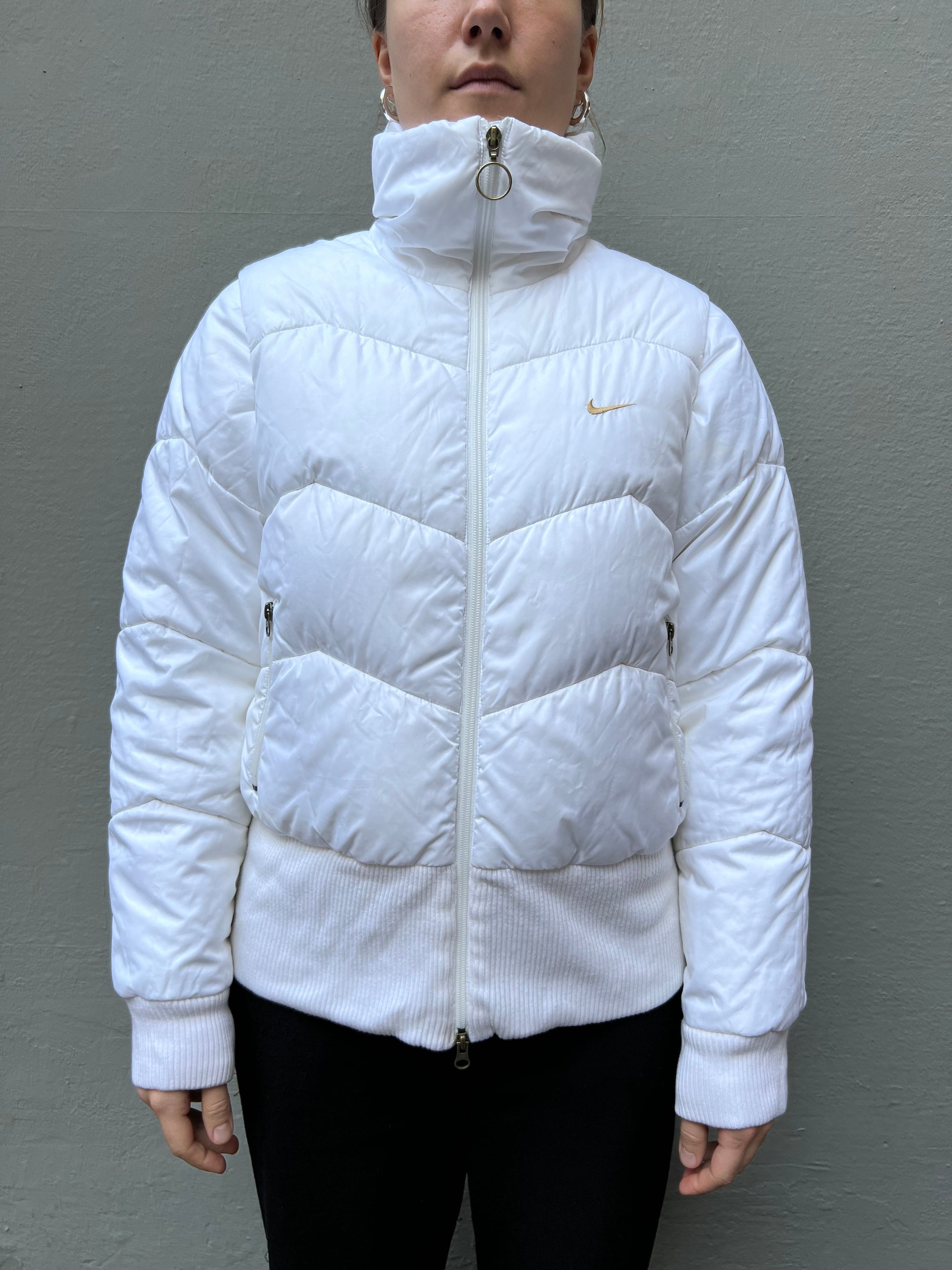 Vintage White Nike Puffer Jacket S/M