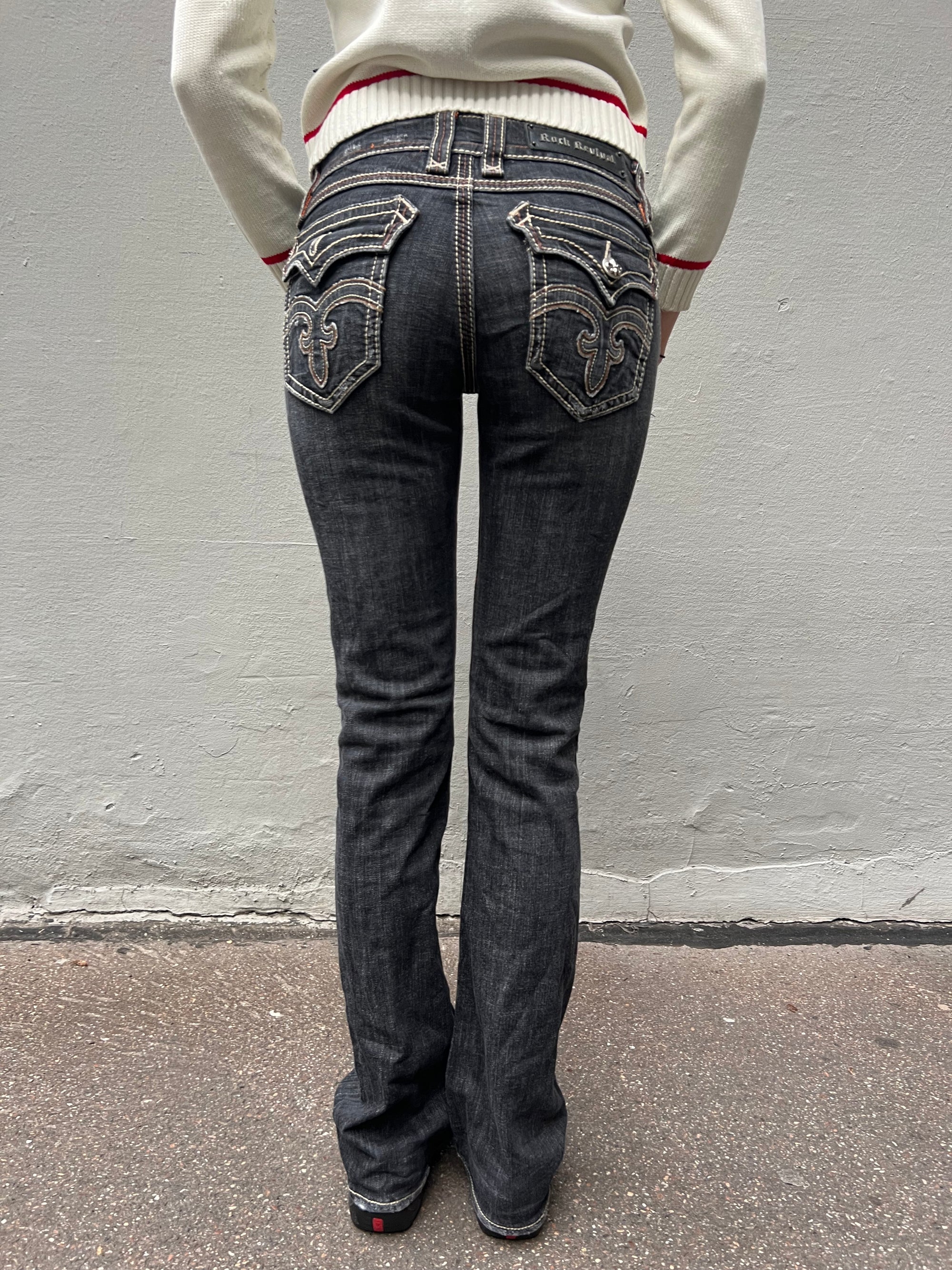 Vintage Rock Revival Dark Denim Jeans S