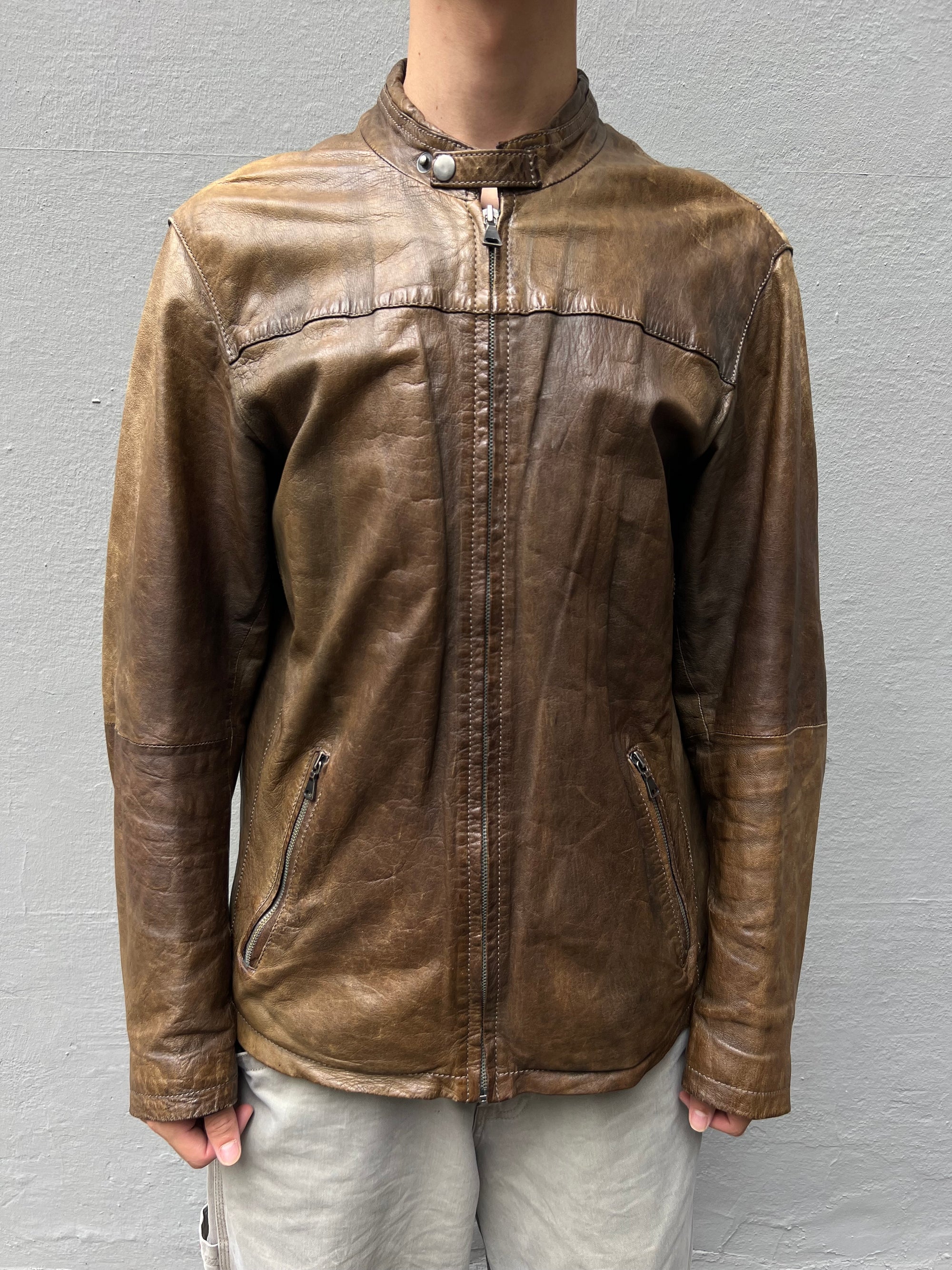 Vintage Brown Leather Jacket L/XL