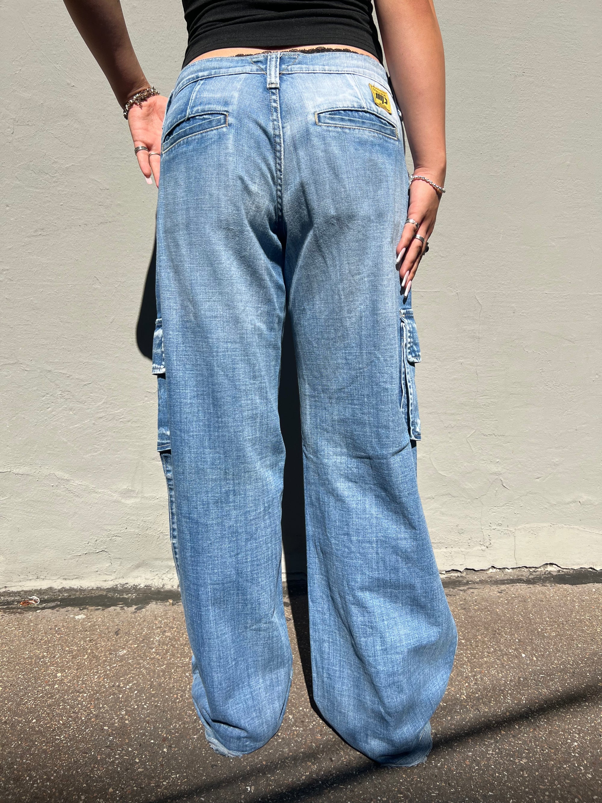 Vintage Blue Low Waist Cargo Denim S/M