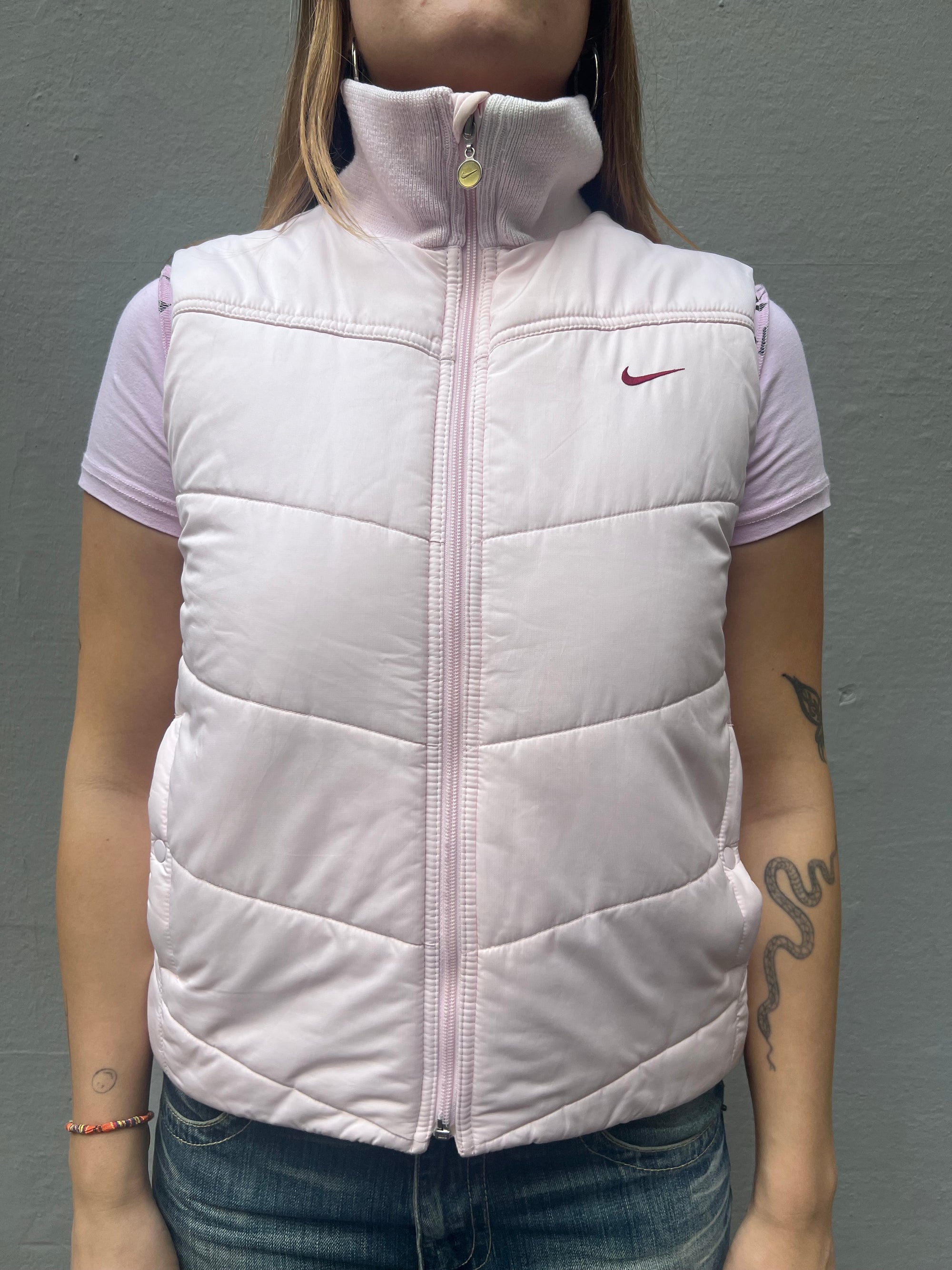 Vintage Pink Nike Puffer Vest S