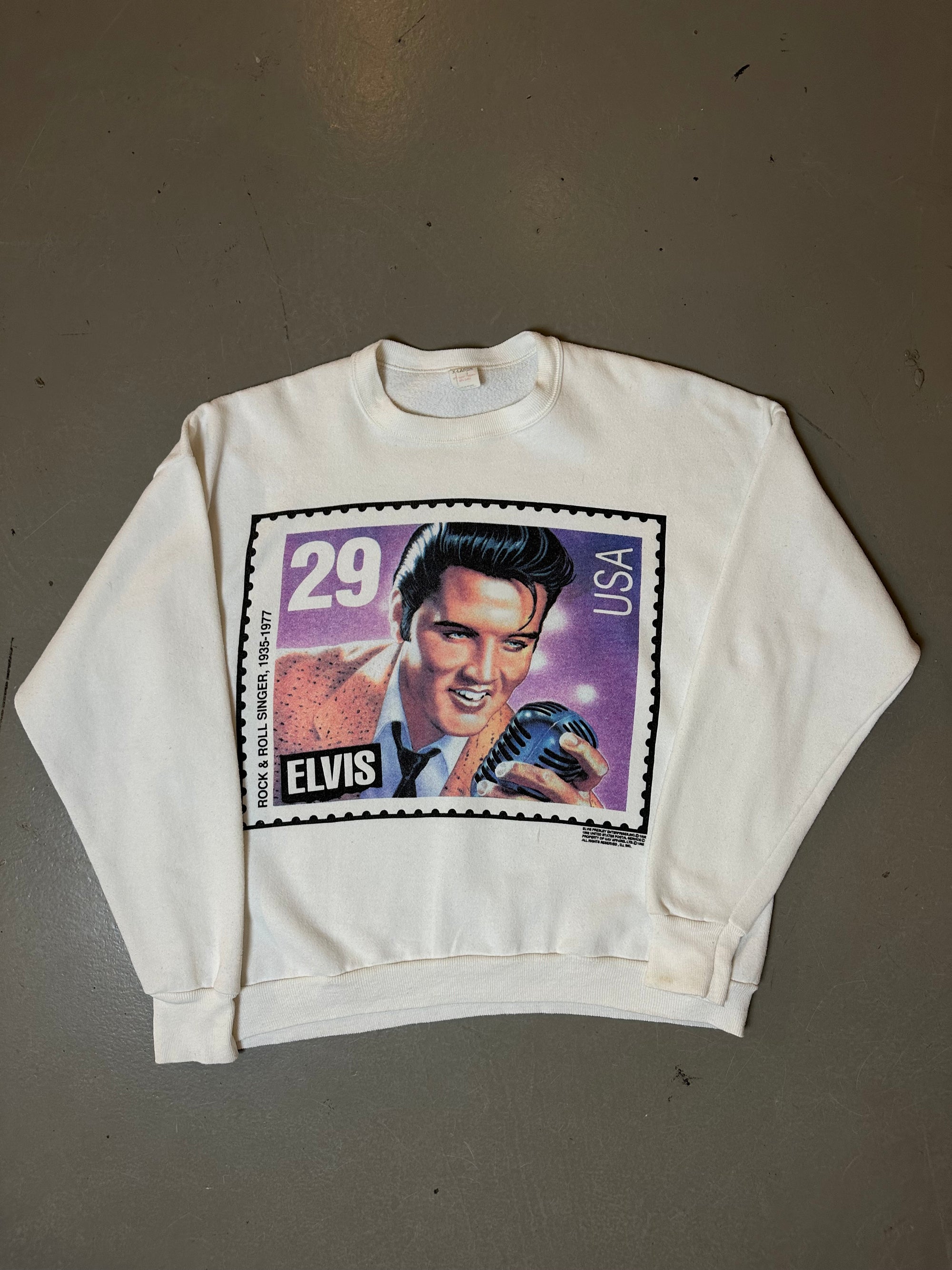 Vintage White Printed Elvis Sweater M/L