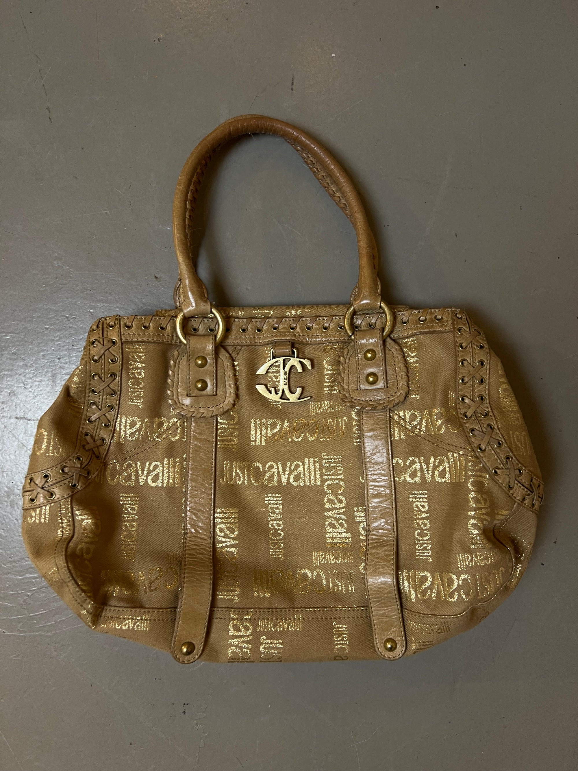 Vintage Just Cavalli Gold Y2K Bag