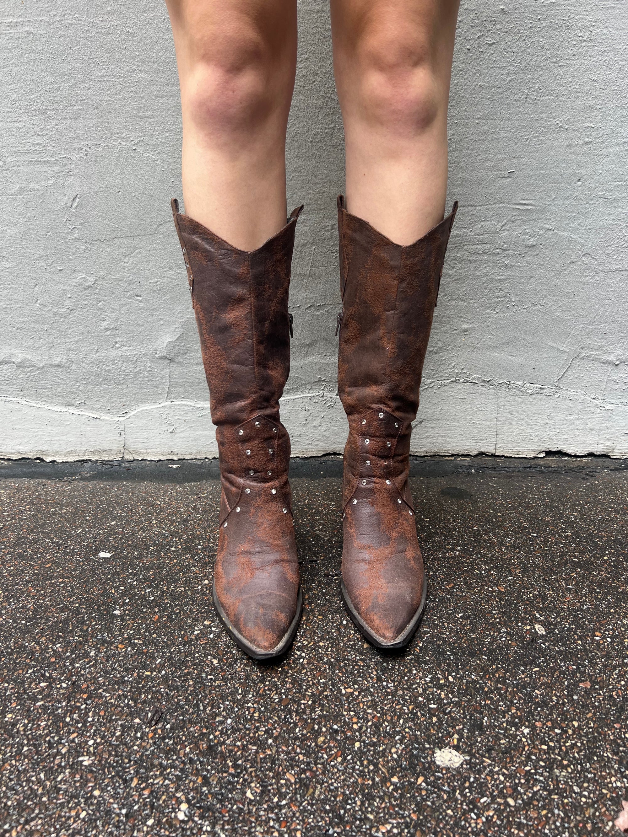 Vintage Cowboy Boots Brown 39