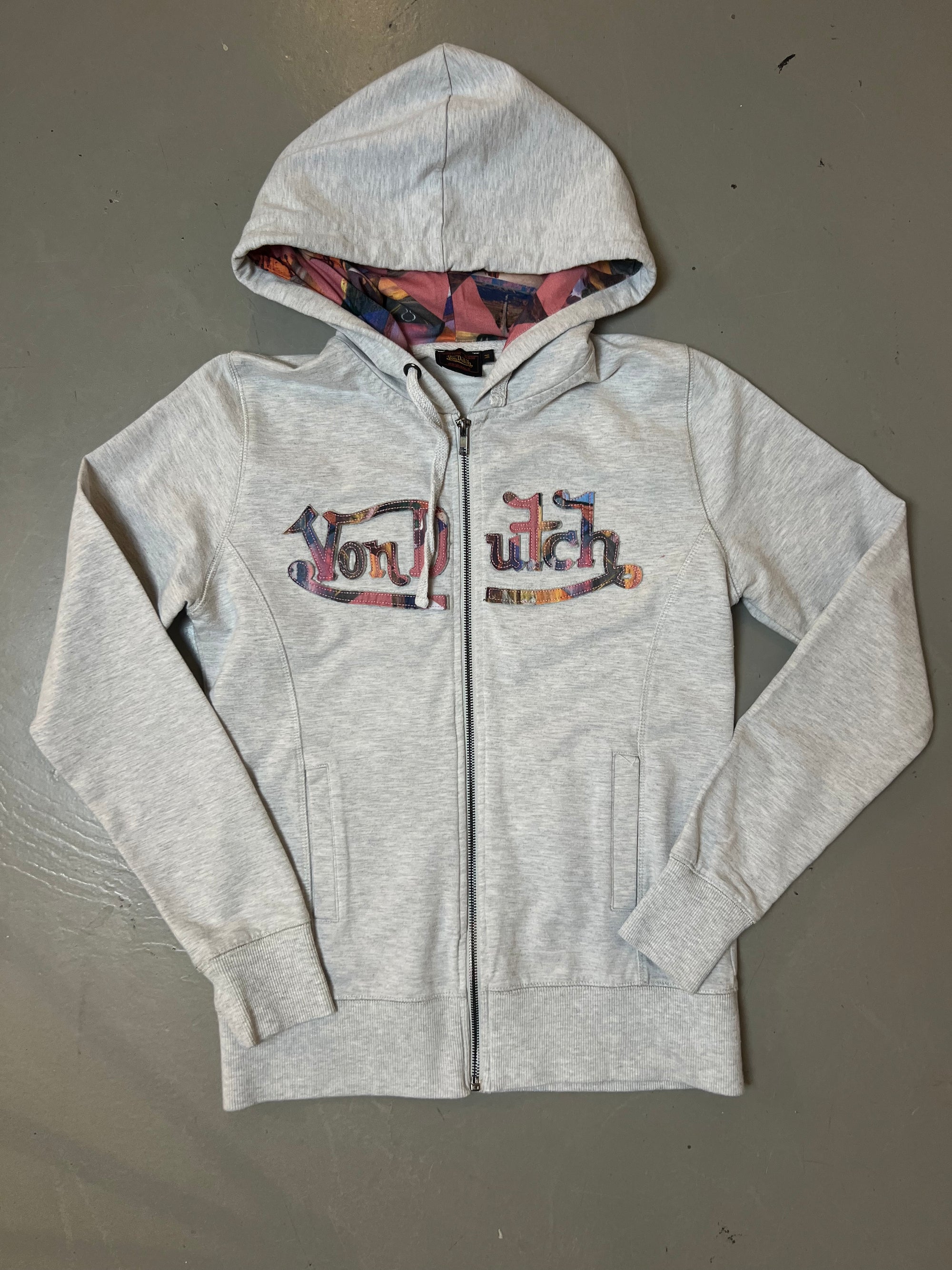 Vintage Von Dutch Grey Zip Hoodie S/M