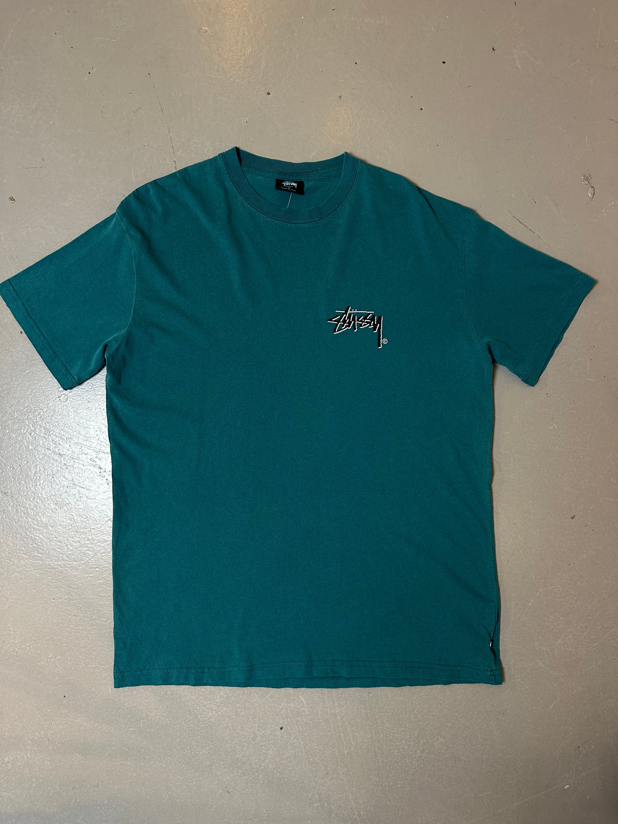 Vintage Dark Green Stüssy T-Shirt L/XL