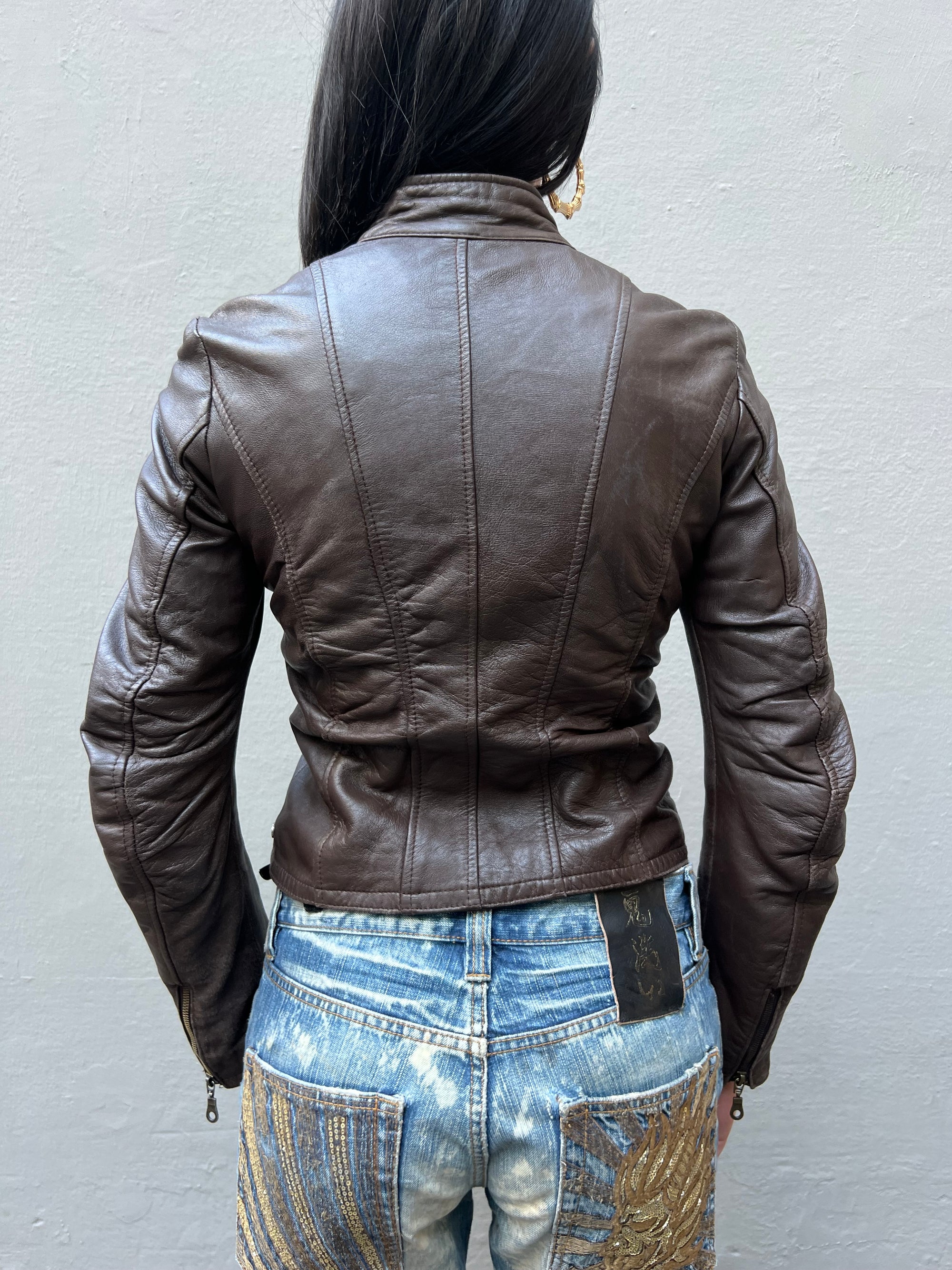 Vintage Brown Leather Jacket XS/S