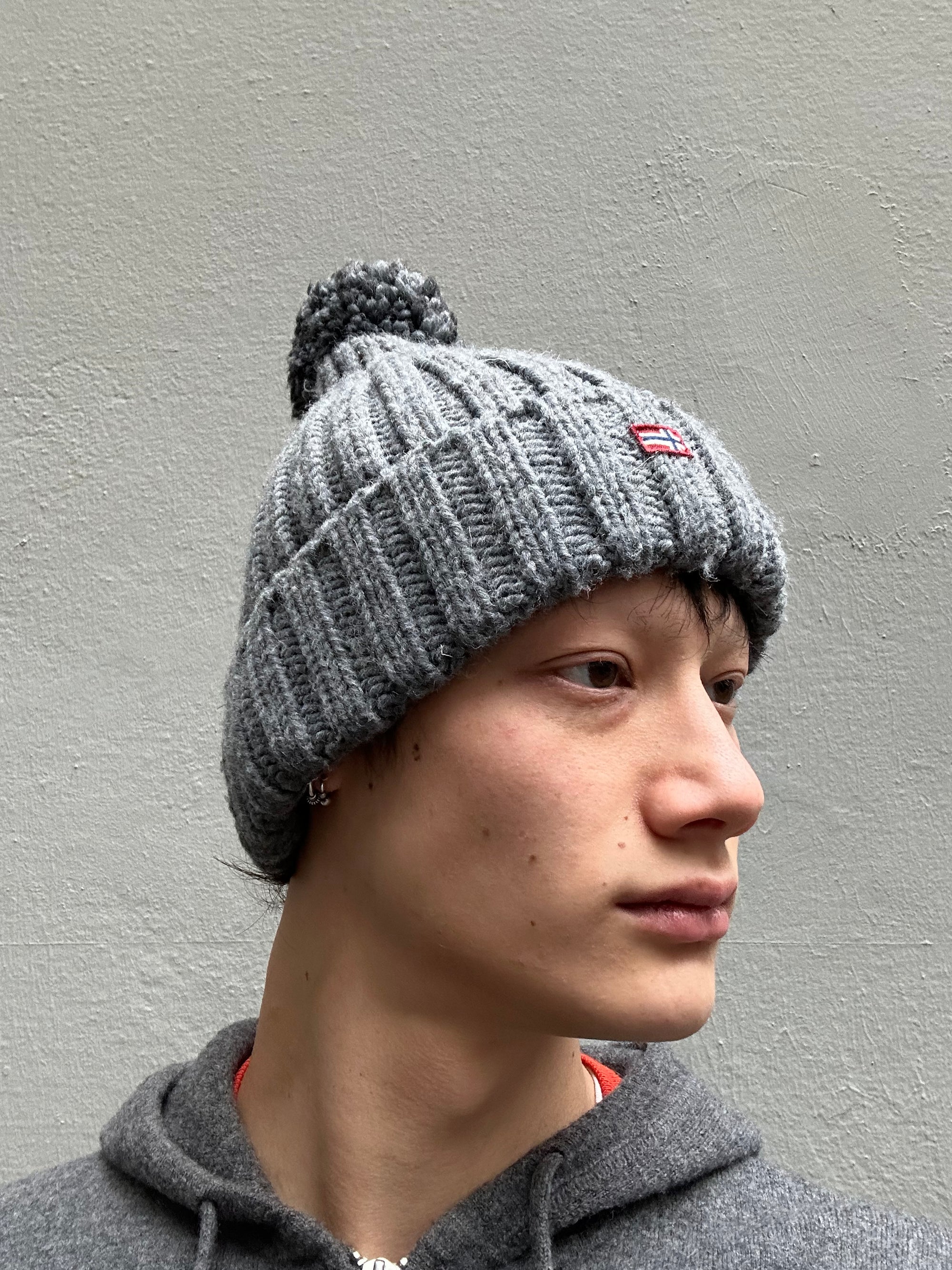 Vintage Grey Knitted Napapijri Hat