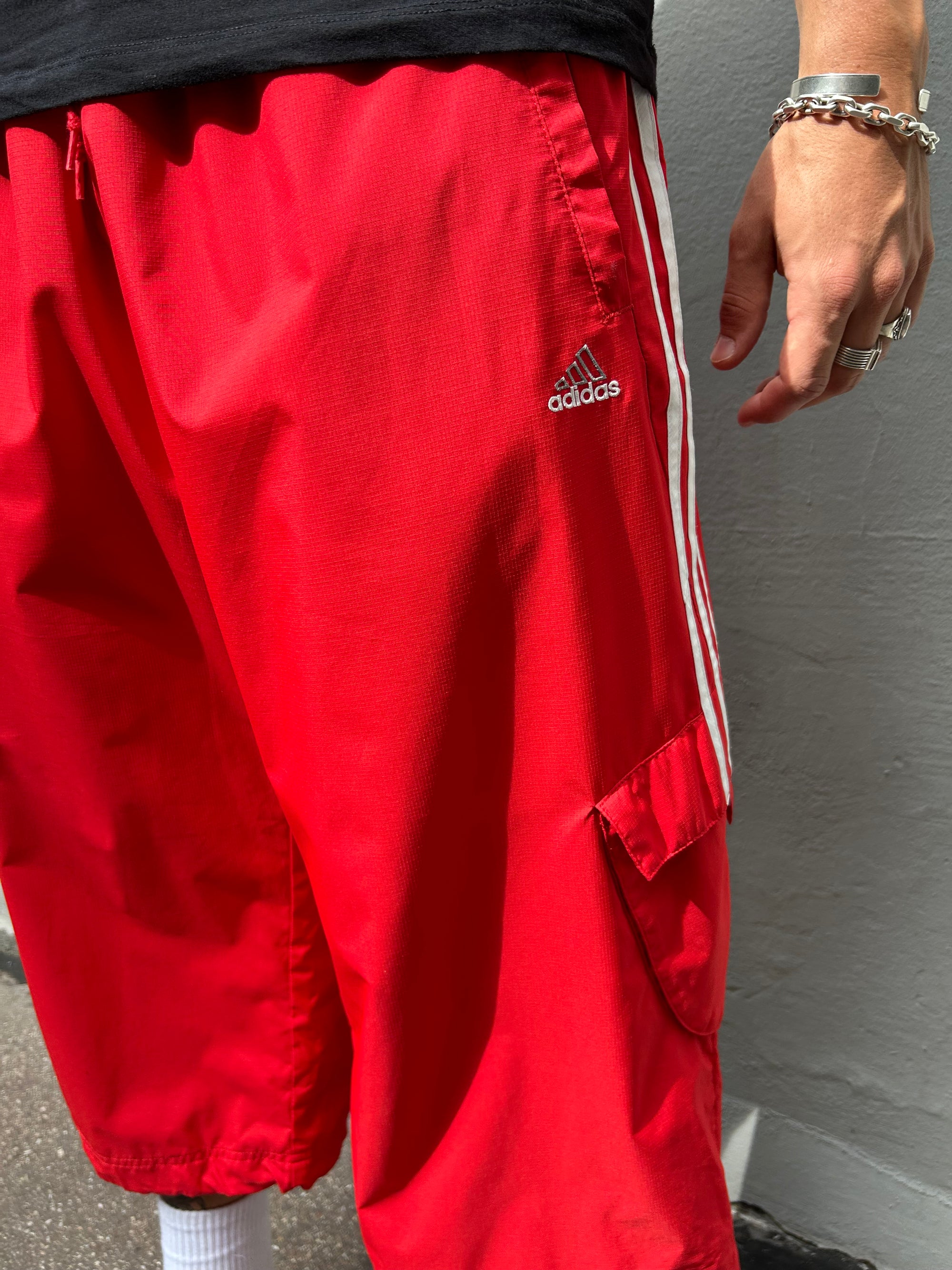 Vintage Adidas Red Track Pants Shorts M-XL