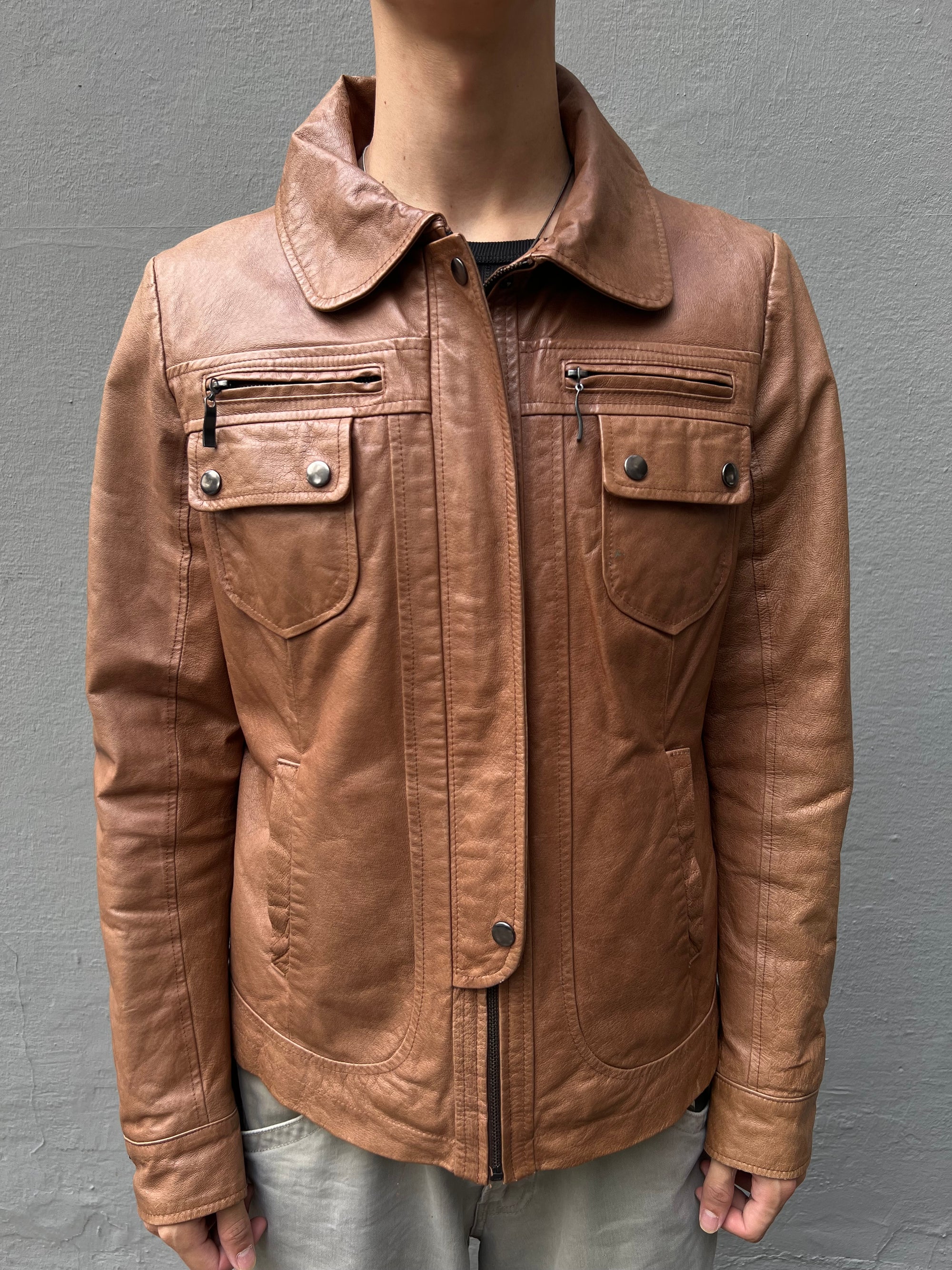 Vintage Brown Leather Jacket M/L