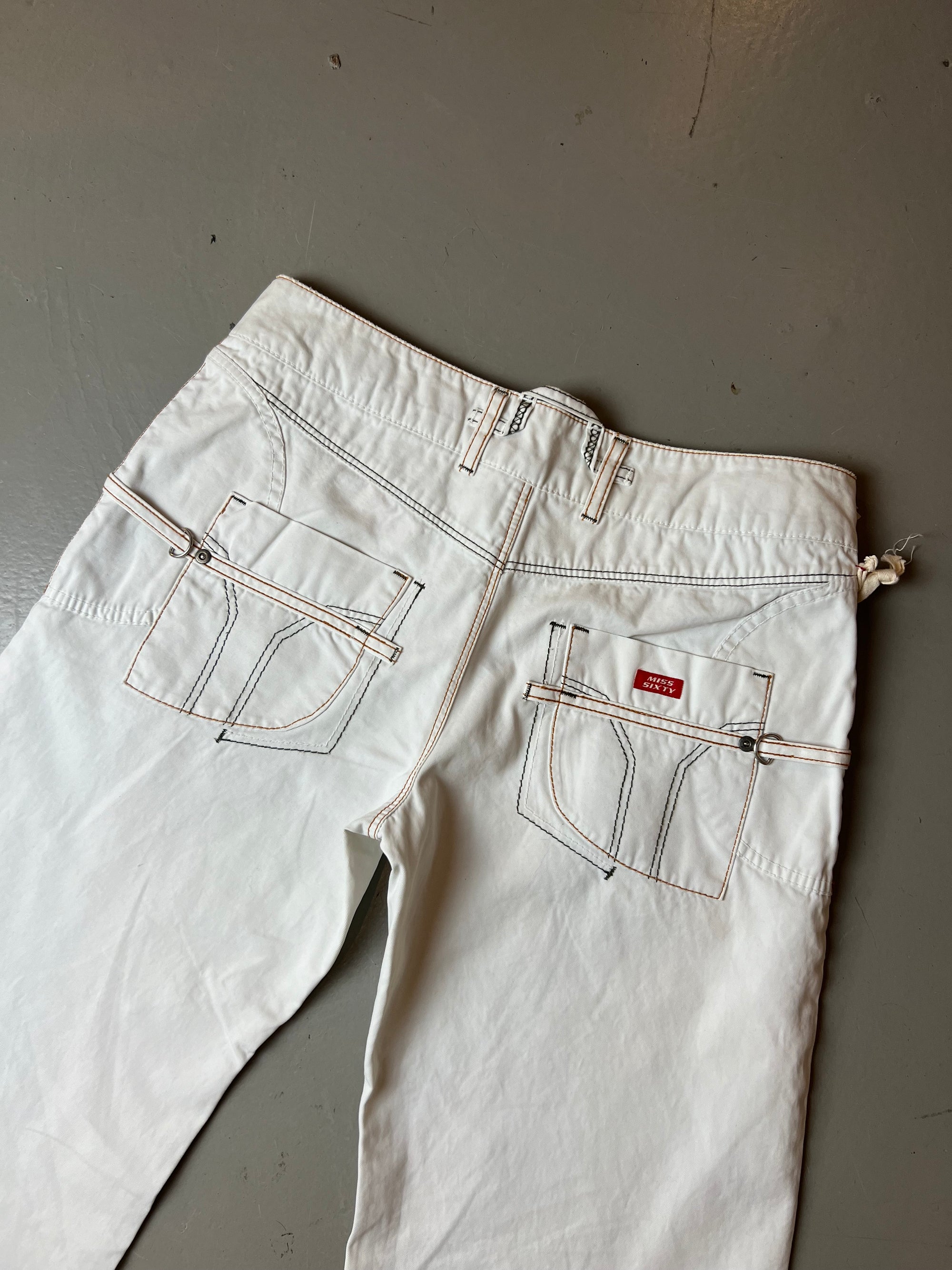 Vintage Miss Sixty White Flared Denim S