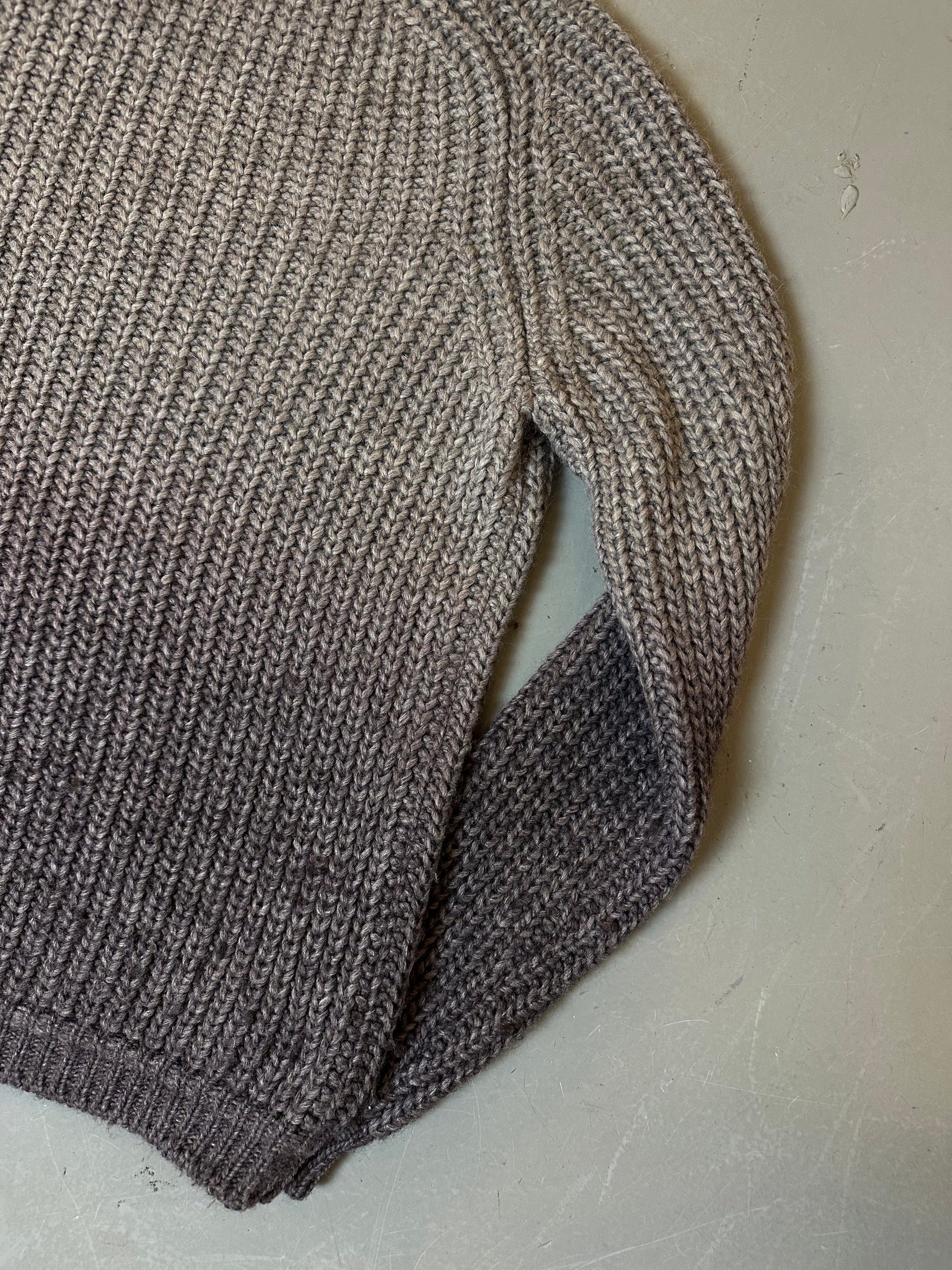 Vintage Brown/Grey Oversized Knit Sweater XL