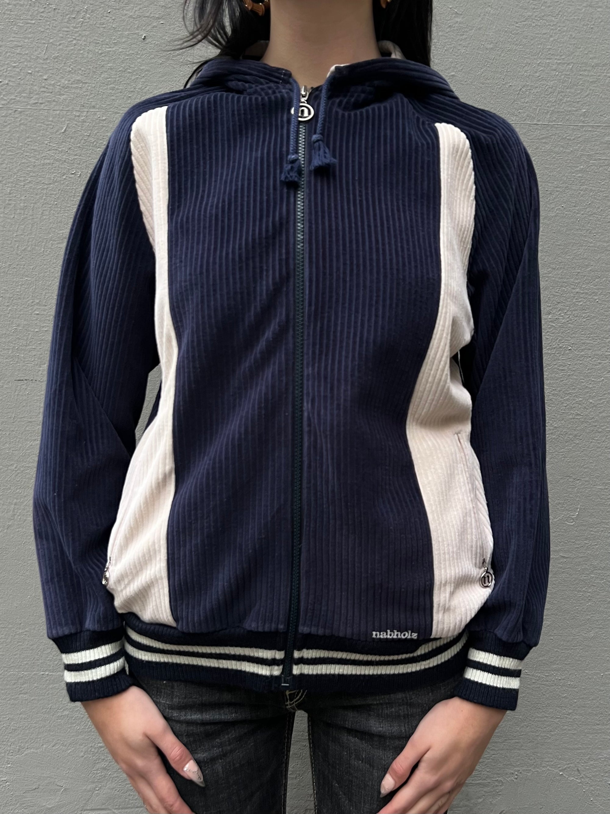 Vintage Blue White Zip Jacket M/L