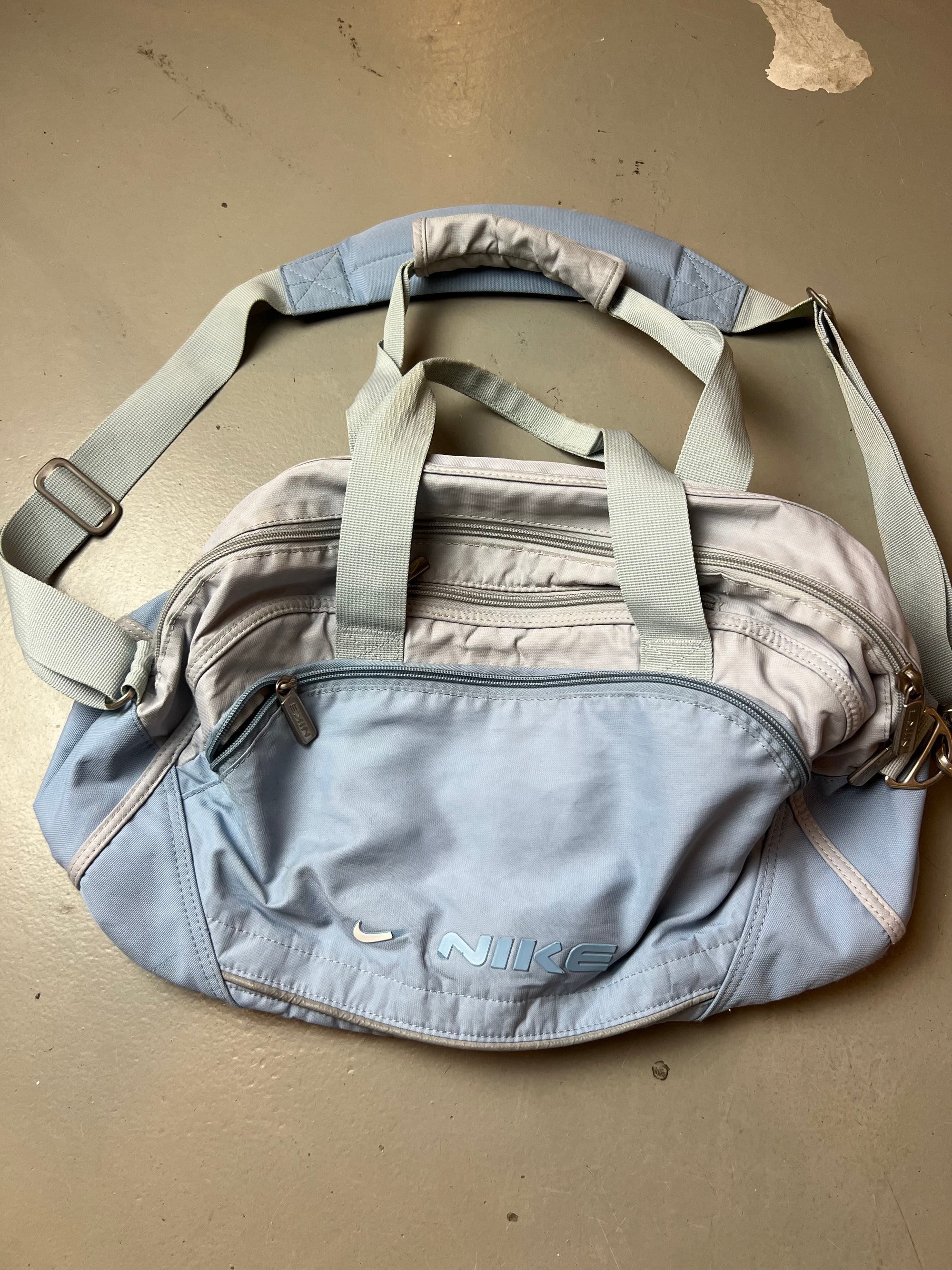 Vintage Light Blue Nike Sports Bag