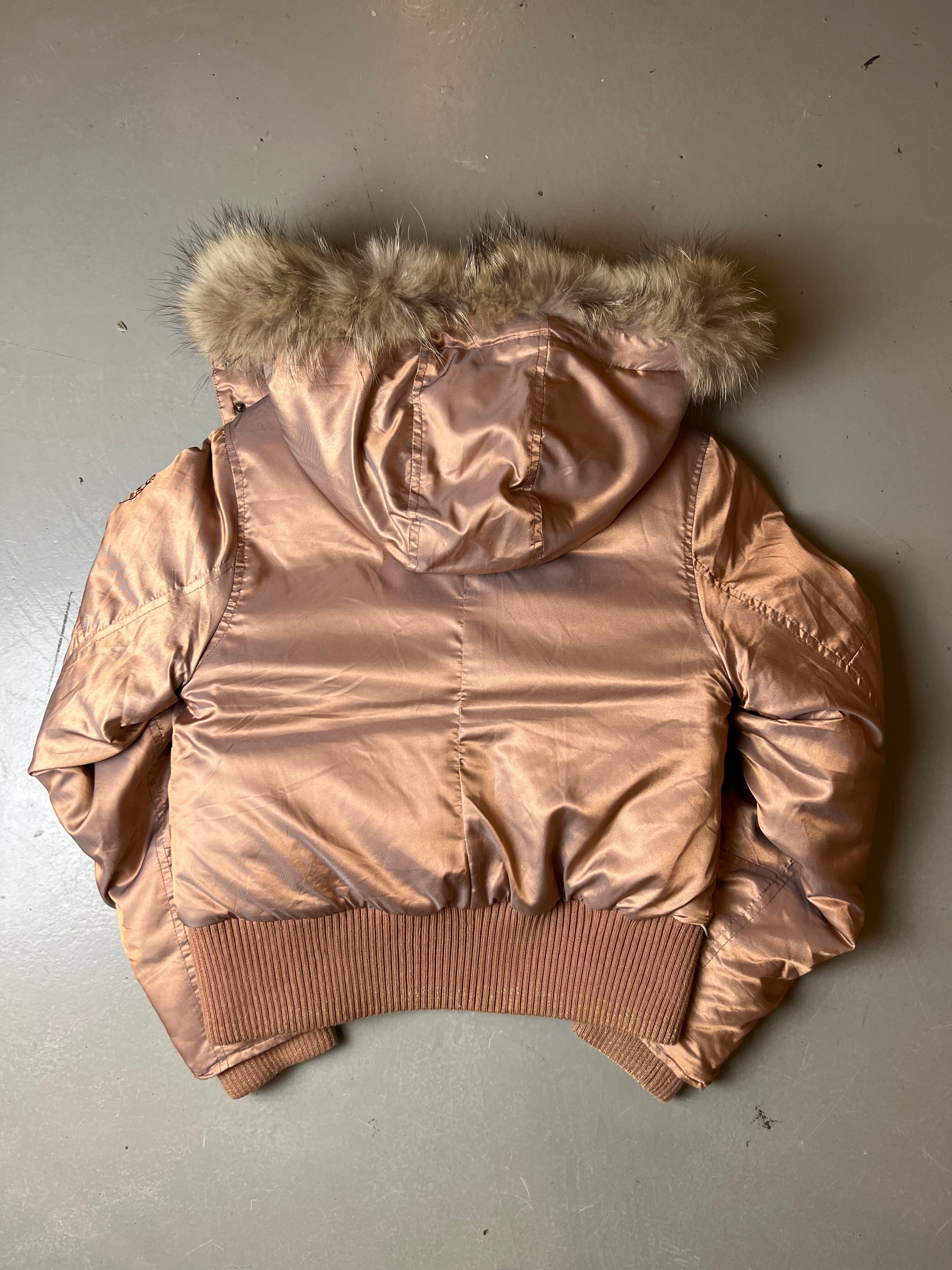 Vintage Metallic Cropped Puffer Jacket S/M