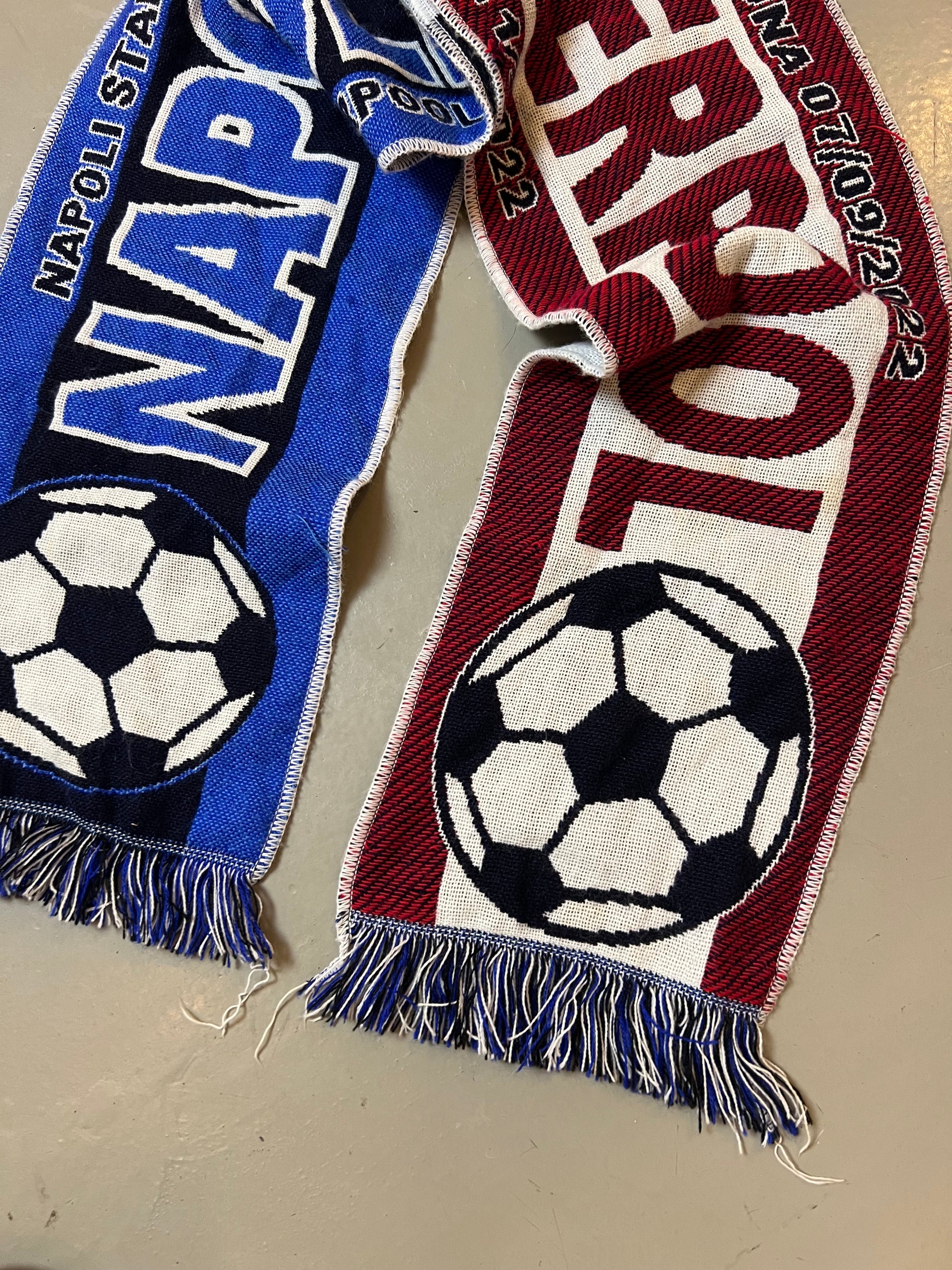 Vintage Napoli Liverpool Soccer Scarf