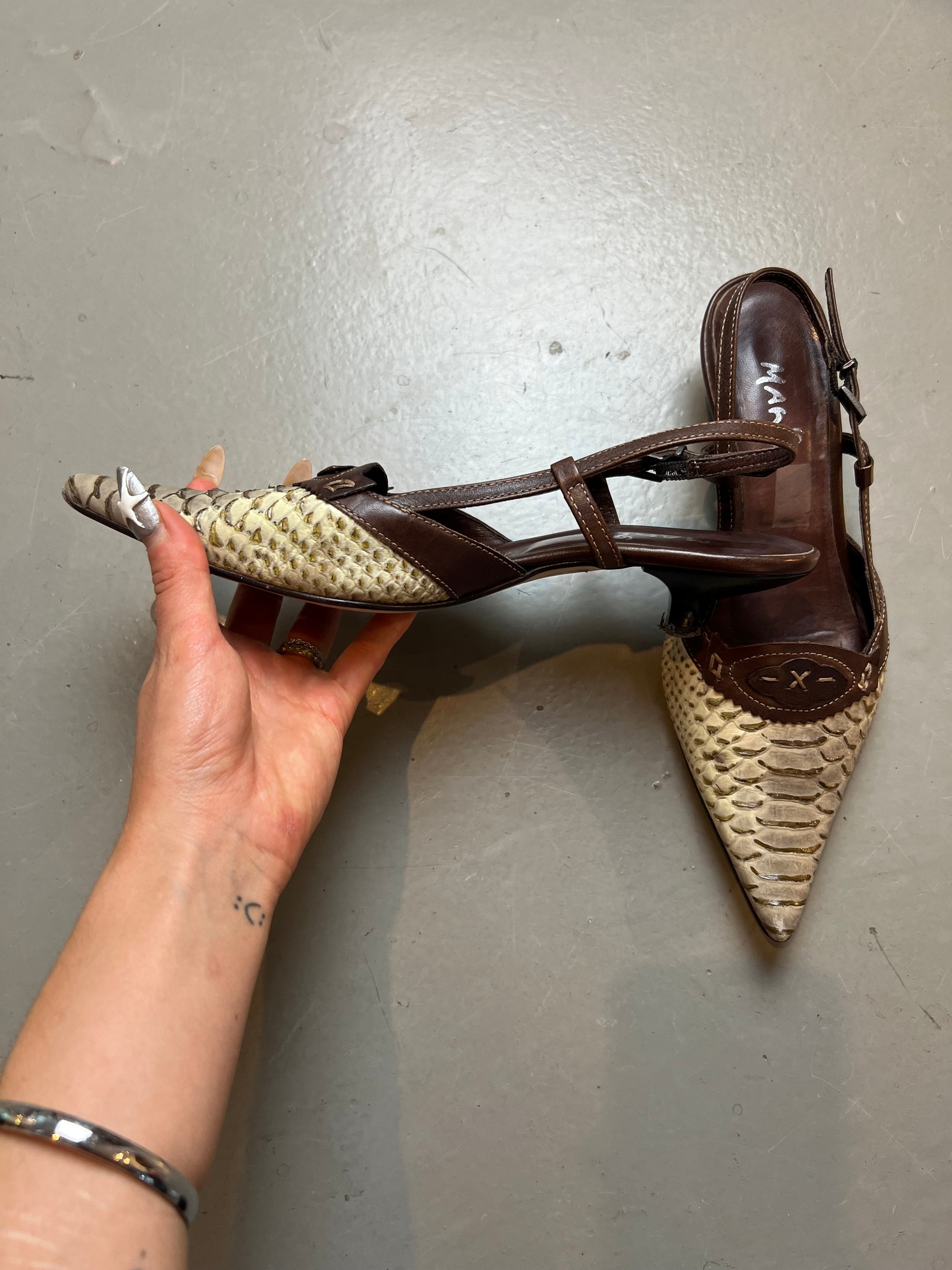 Vintage Animal Leather Heels 36