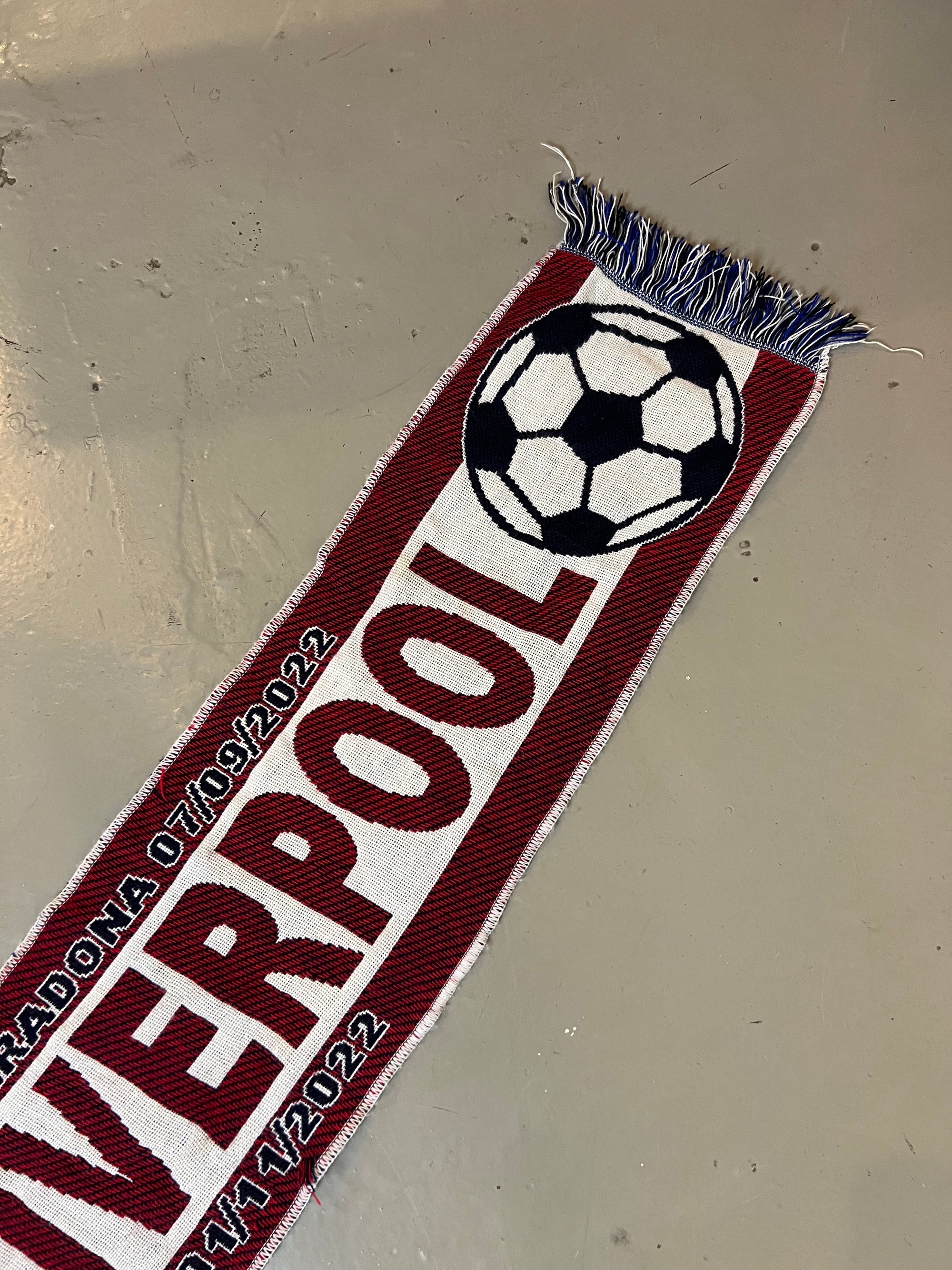 Vintage Napoli Liverpool Soccer Scarf