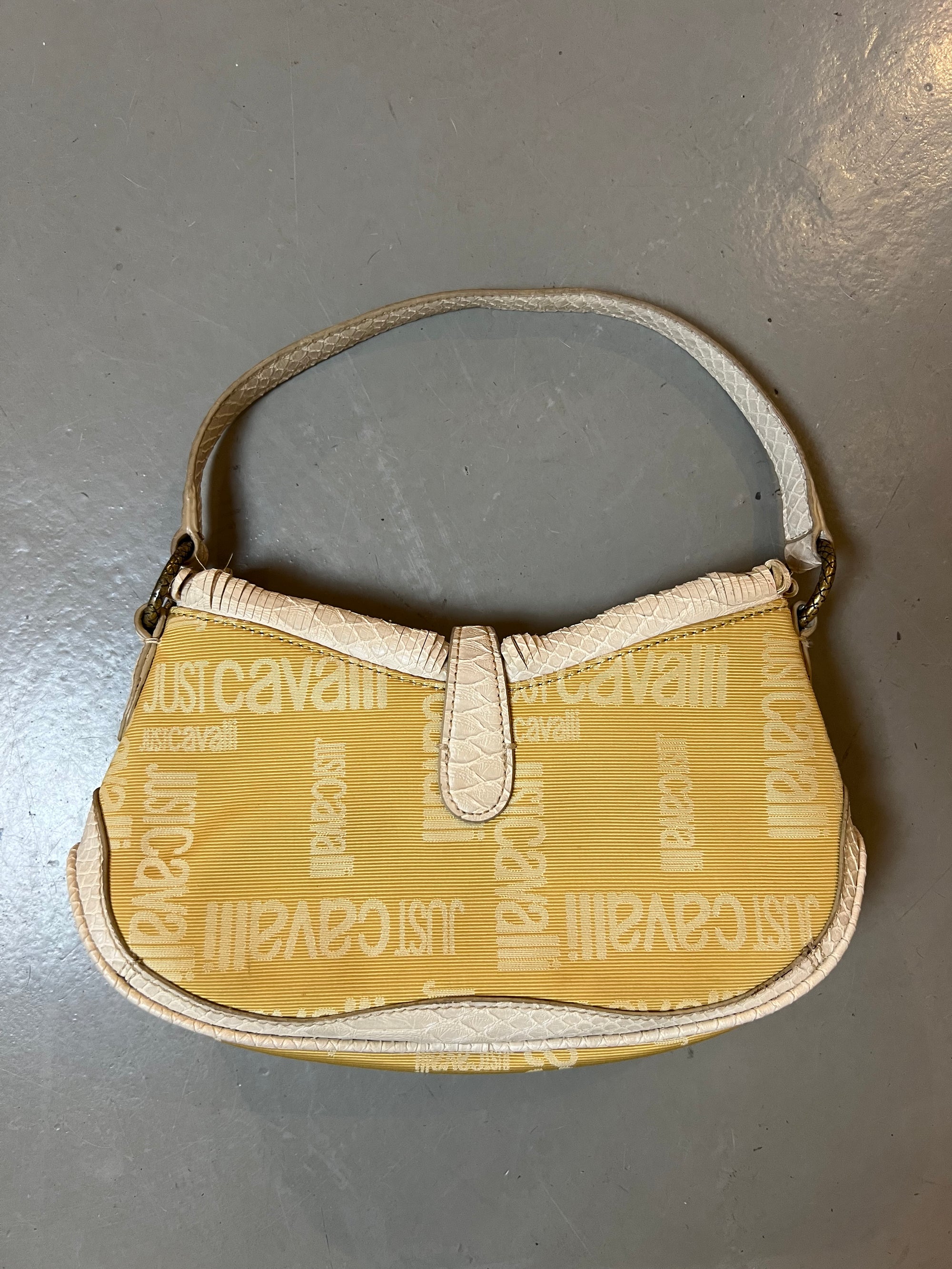 Vintage Just Cavalli White/Gold Shoulder Bag