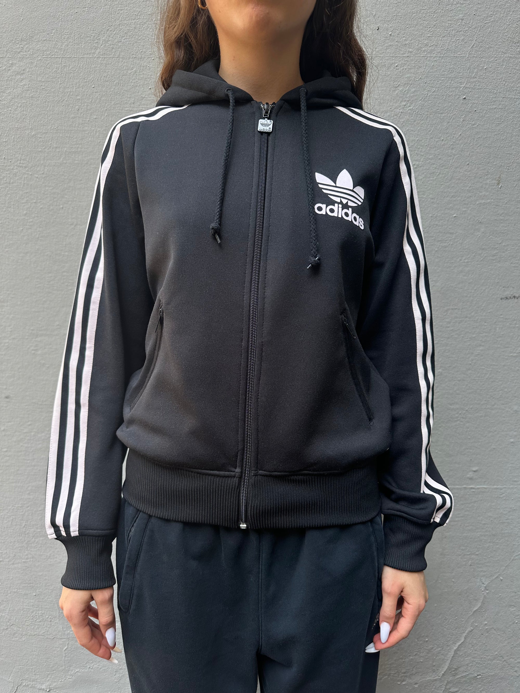 Vintage Adidas Black Trackjacket XS/S