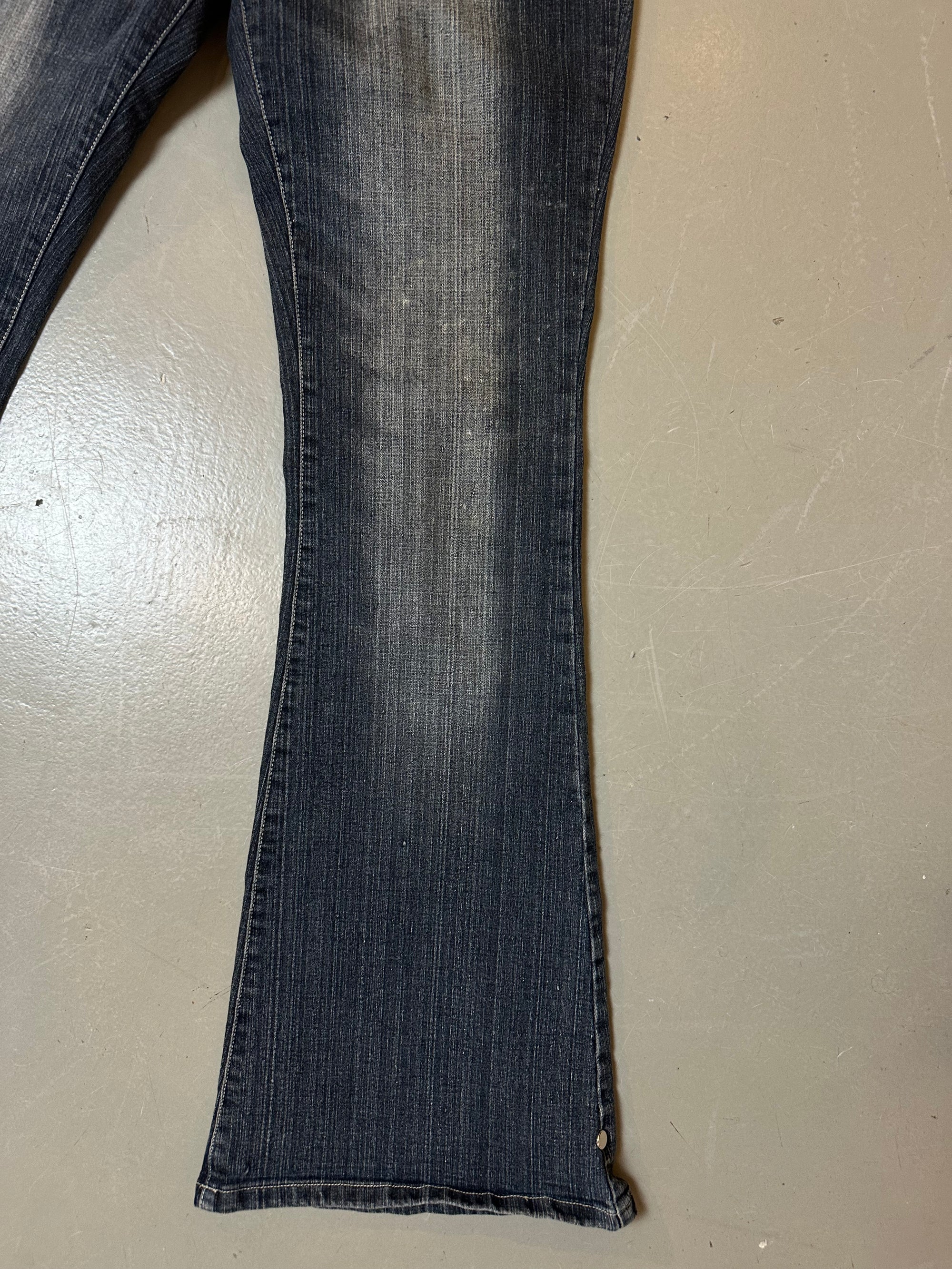 Vintage Washed Denim Flared Jeans M