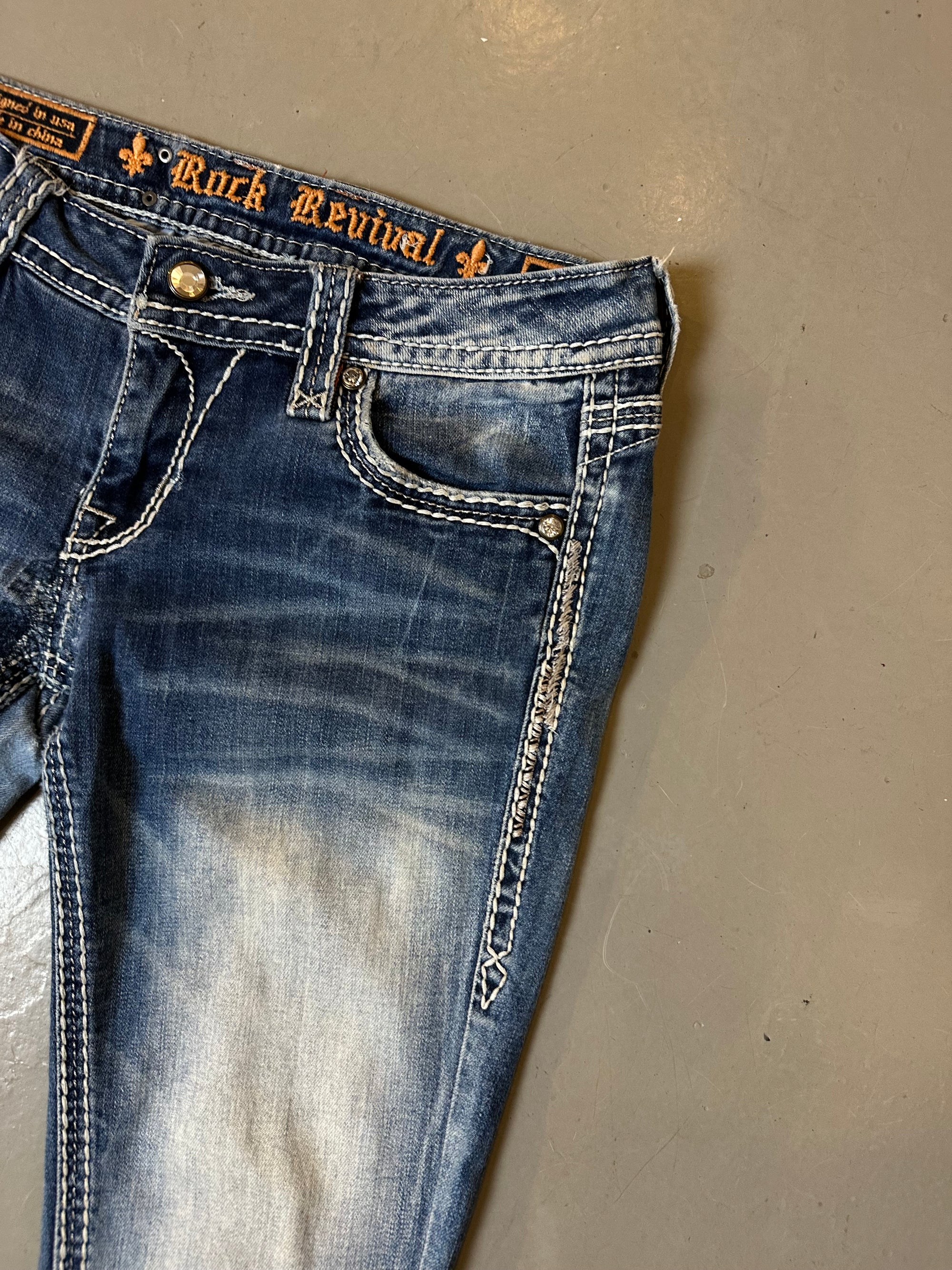 Vintage Crazy Washed Rock Revival Denim XS/S