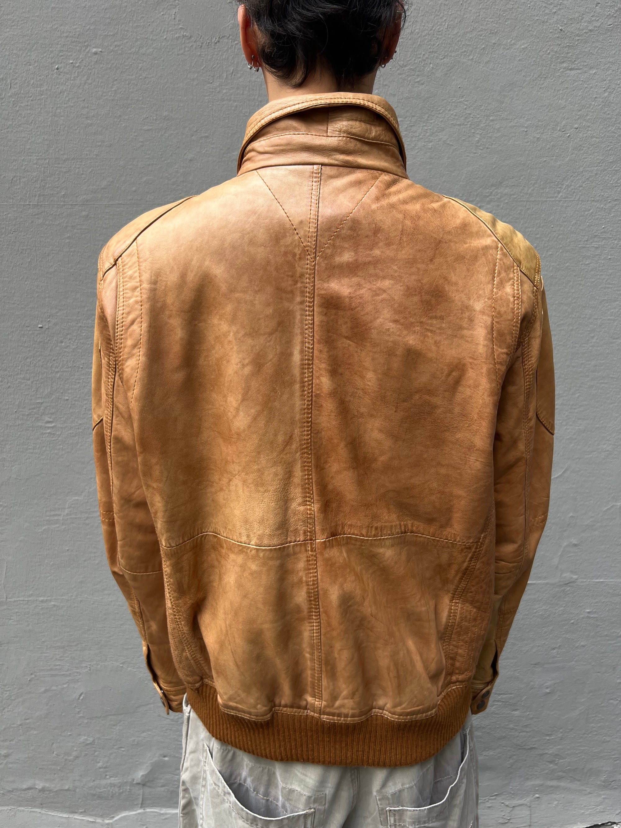 Vintage Light Brown Leather Jacket L/XL