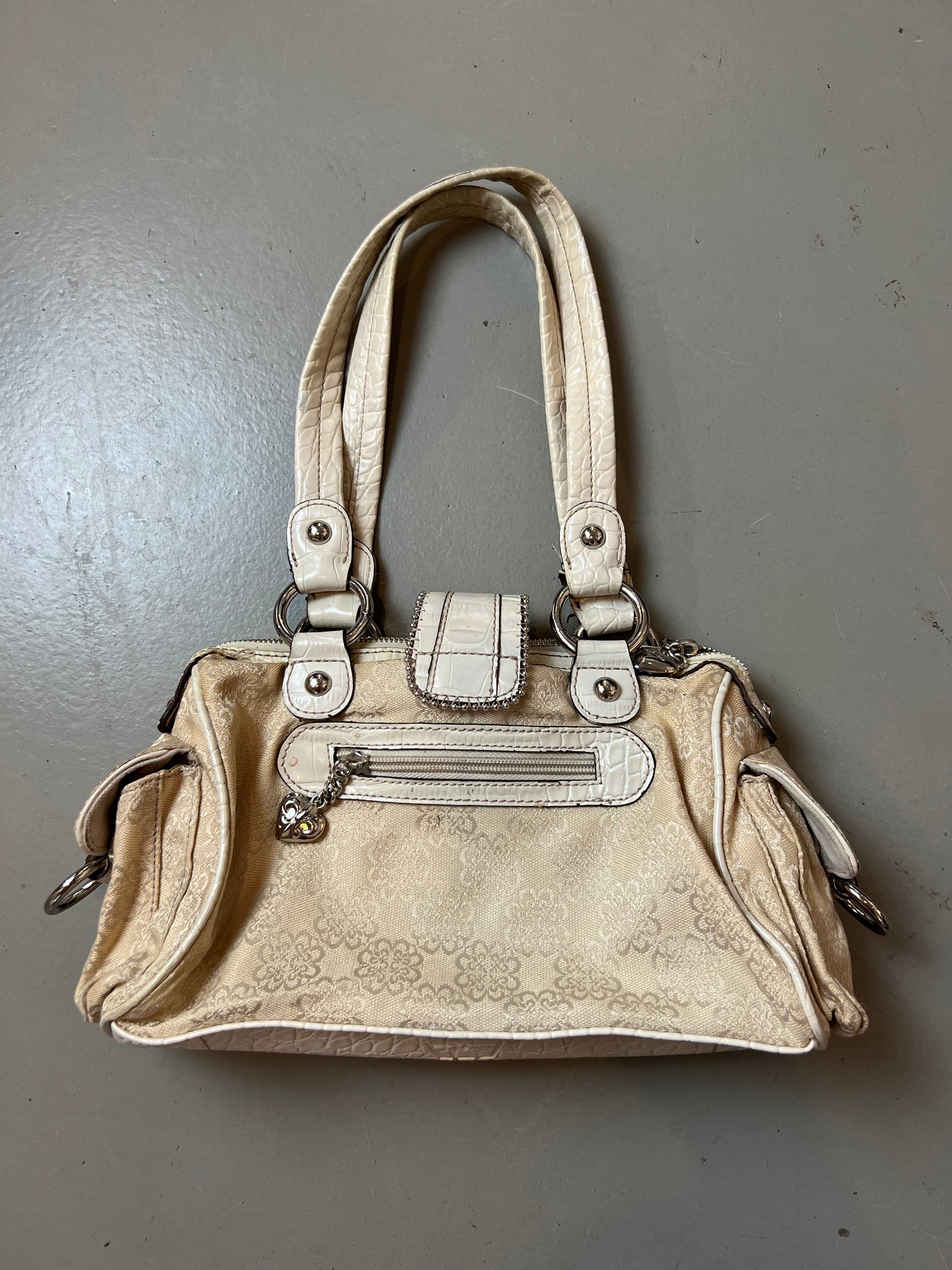 Vintage Y2K Kathy Van Zeeland Beige Bag