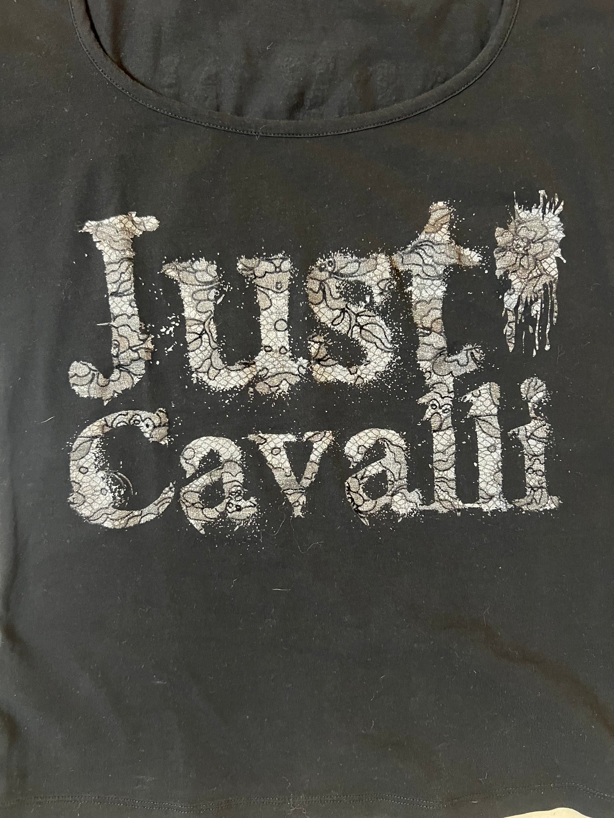 Vintage Just Cavalli Black Lace Top M