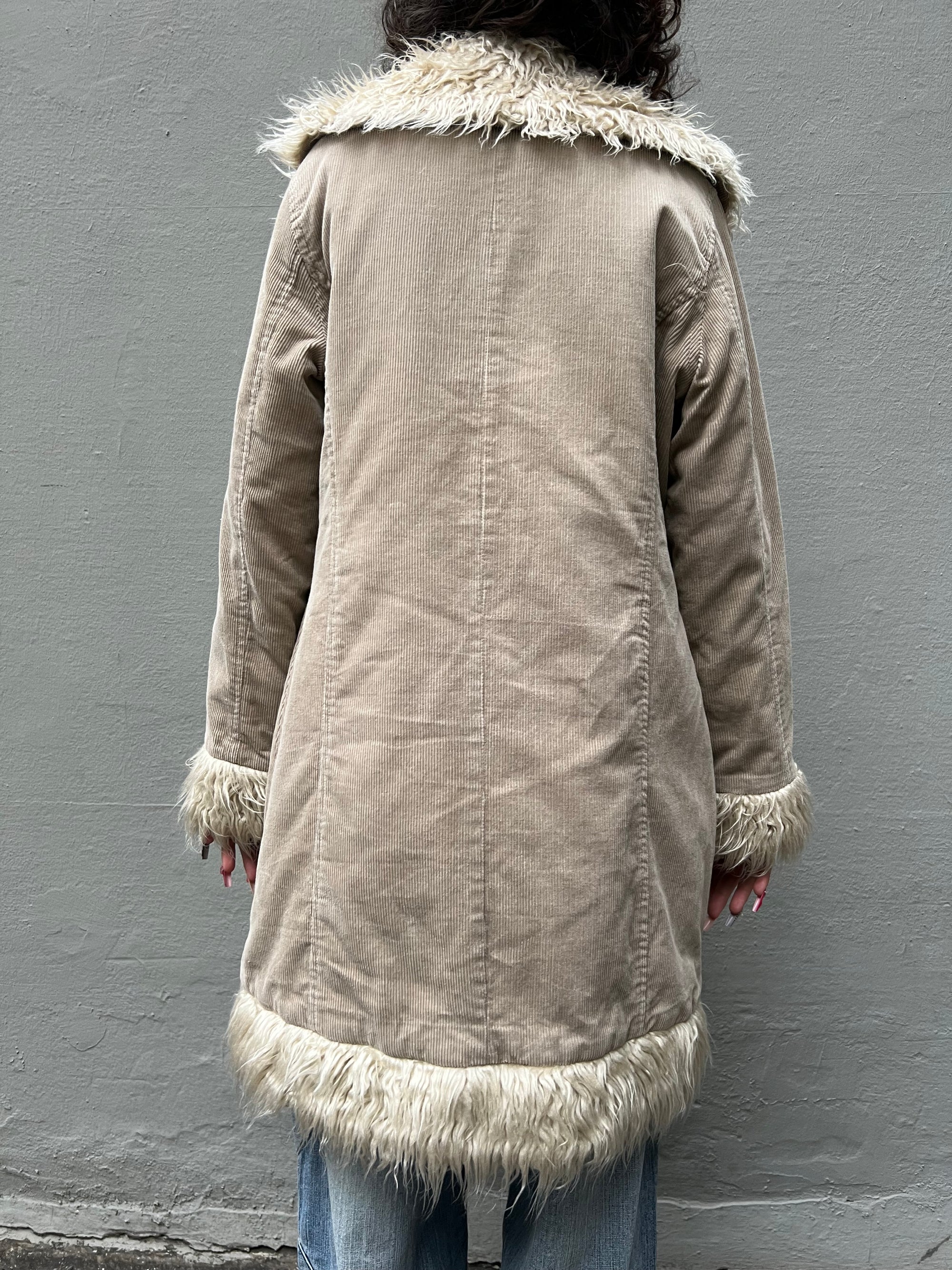 Vintage Cord Afghan Coat M