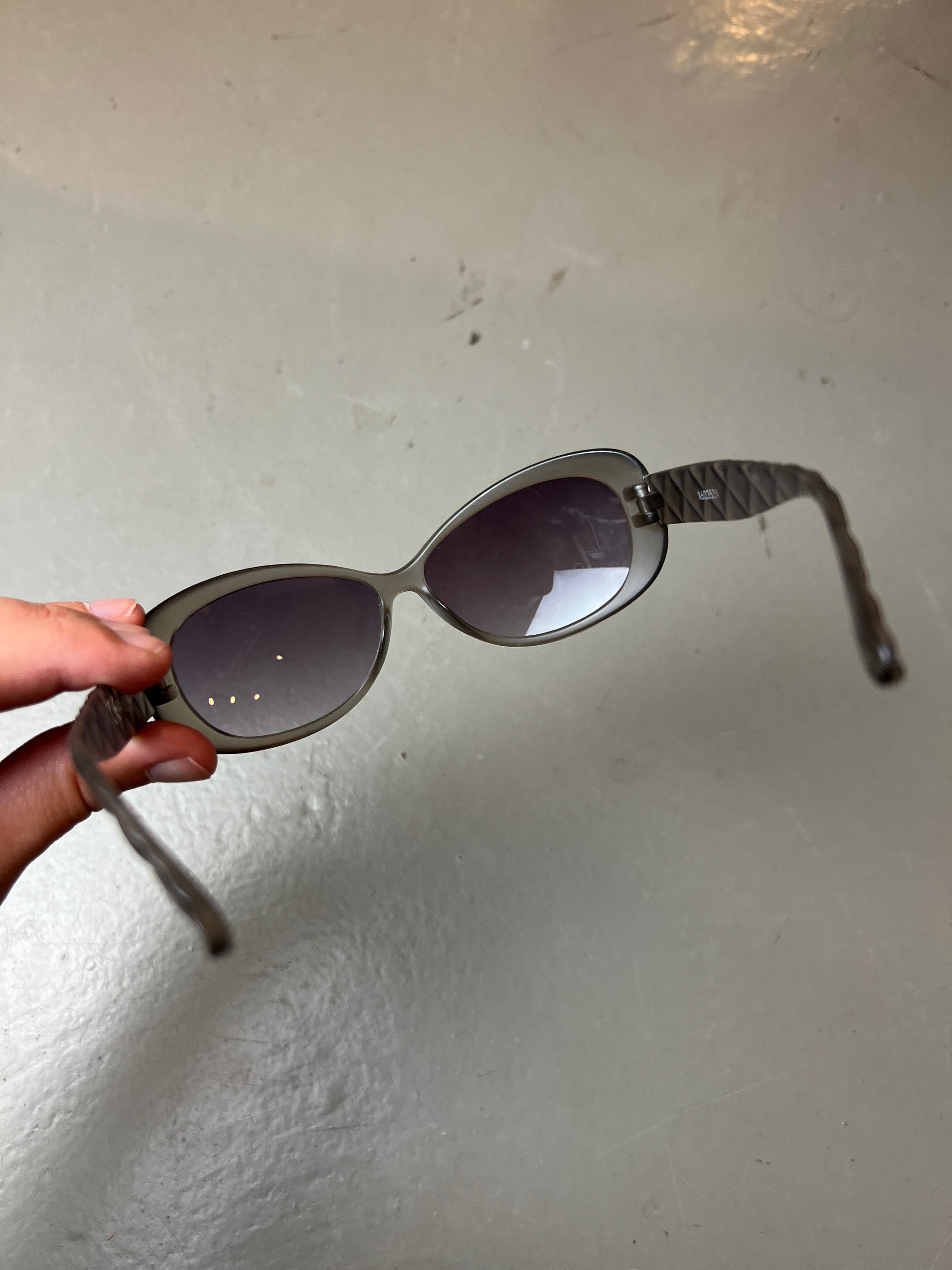 Purple Oval Shaped Sunglasses