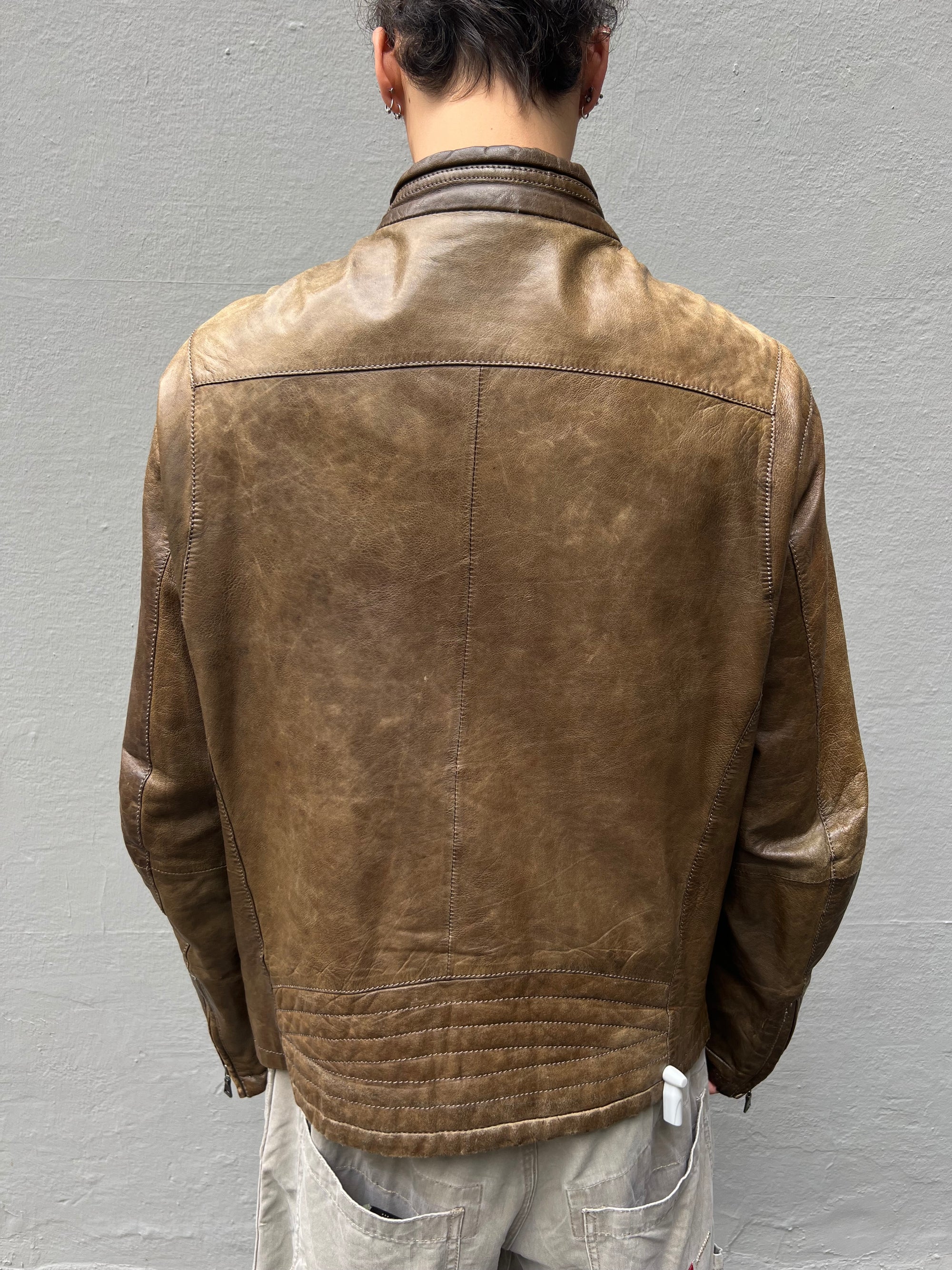 Vintage Brown Leather Jacket L/XL