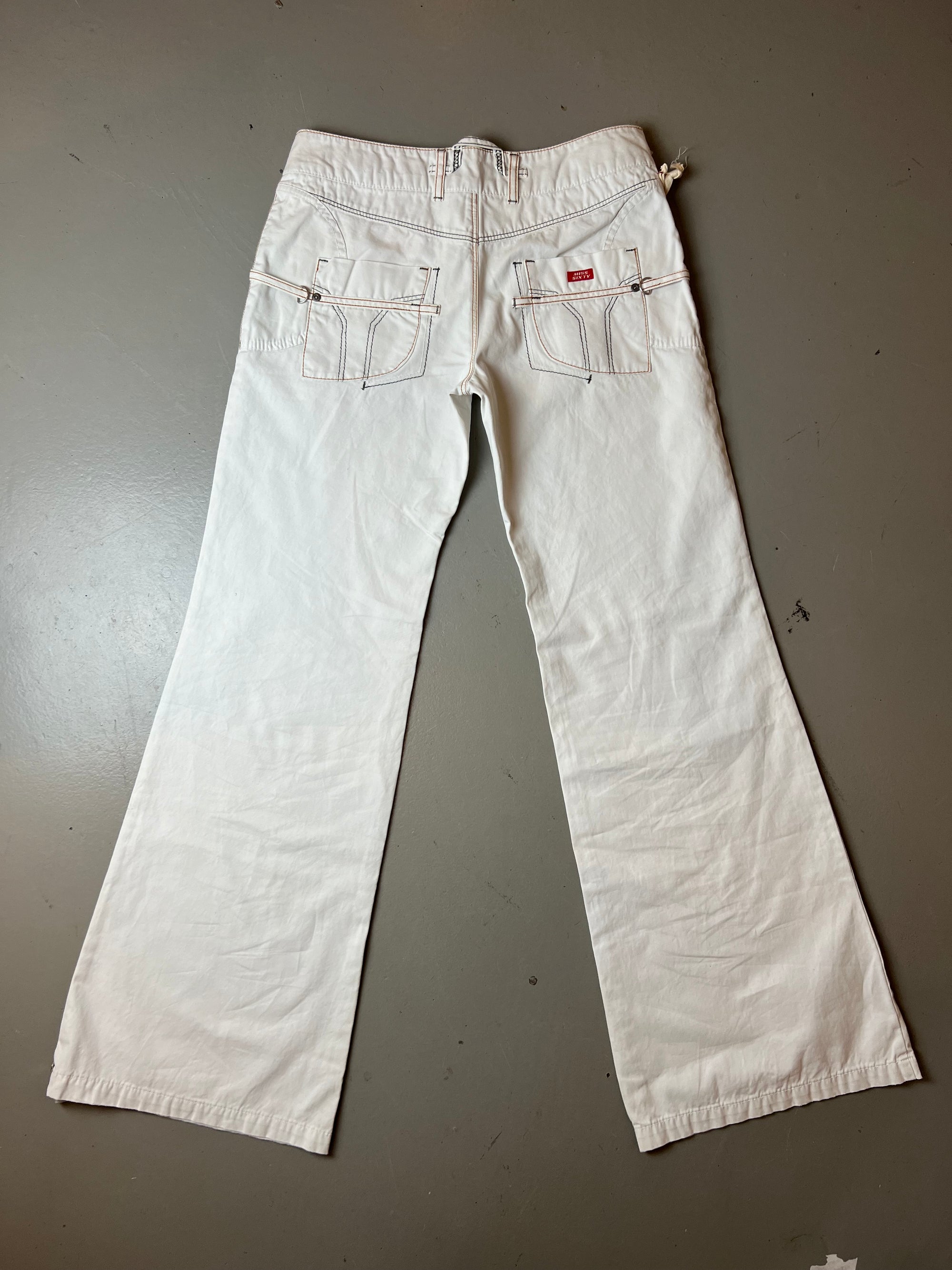 Vintage Miss Sixty White Flared Denim S