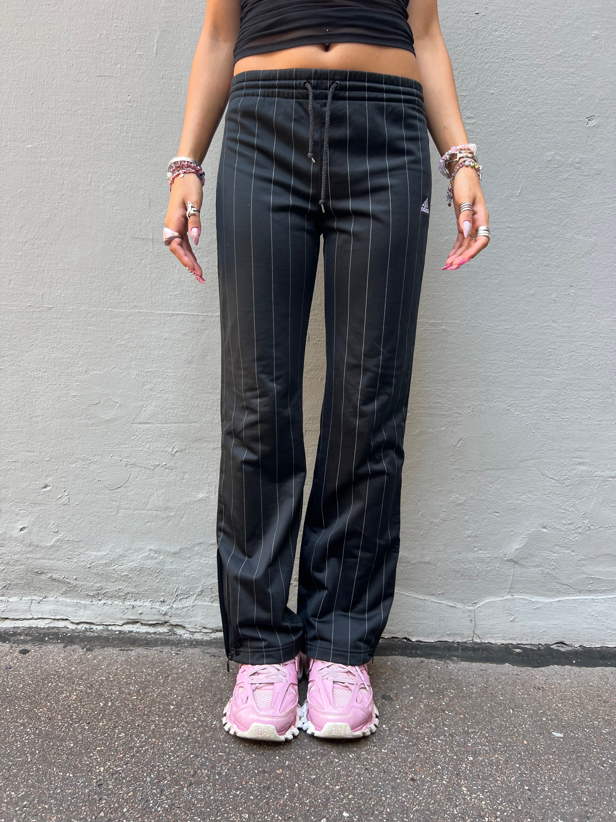 Vintage Black Striped Adidas Track Pants XS/S