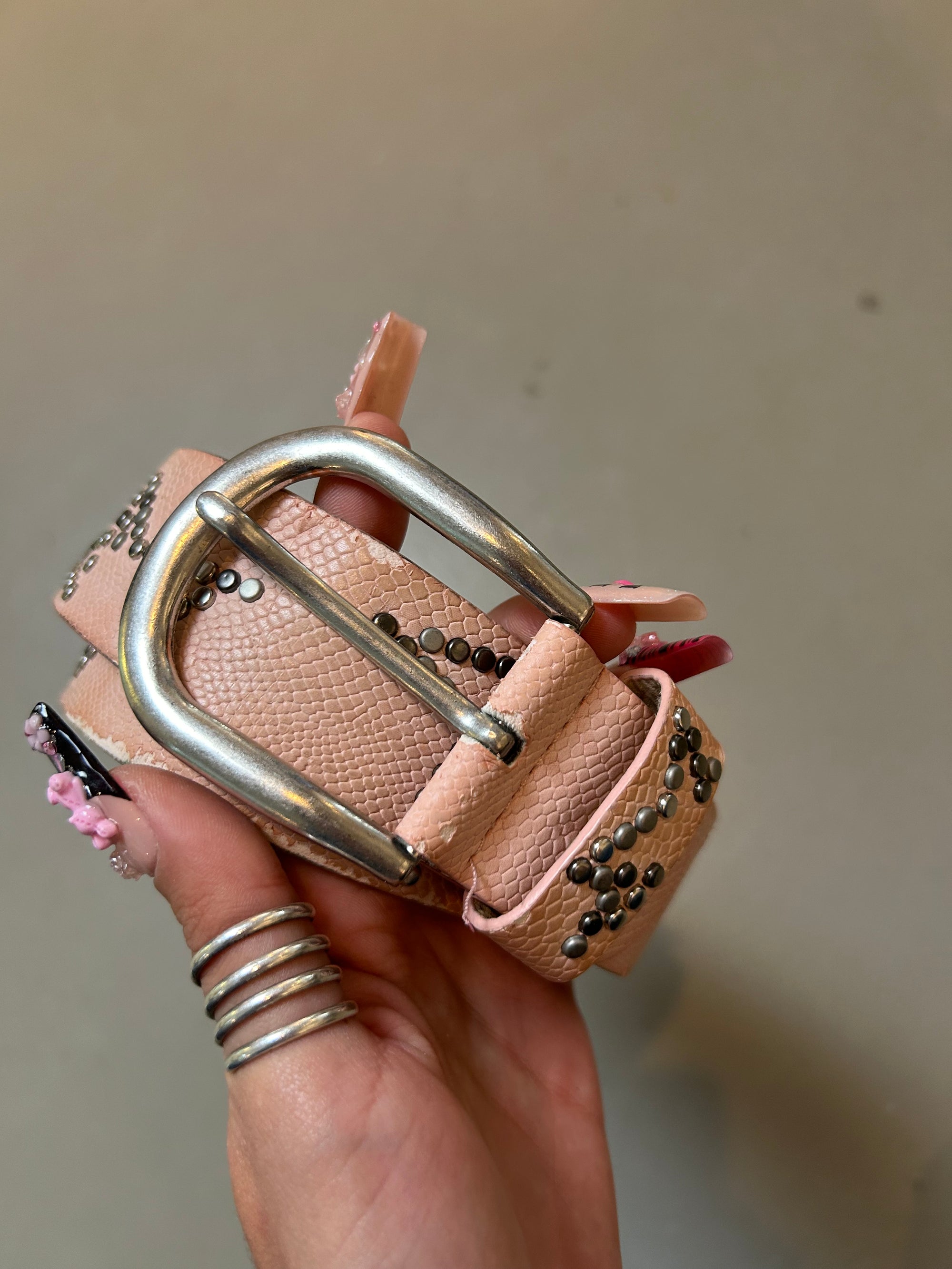 Vintage Studded Star Leather Belt