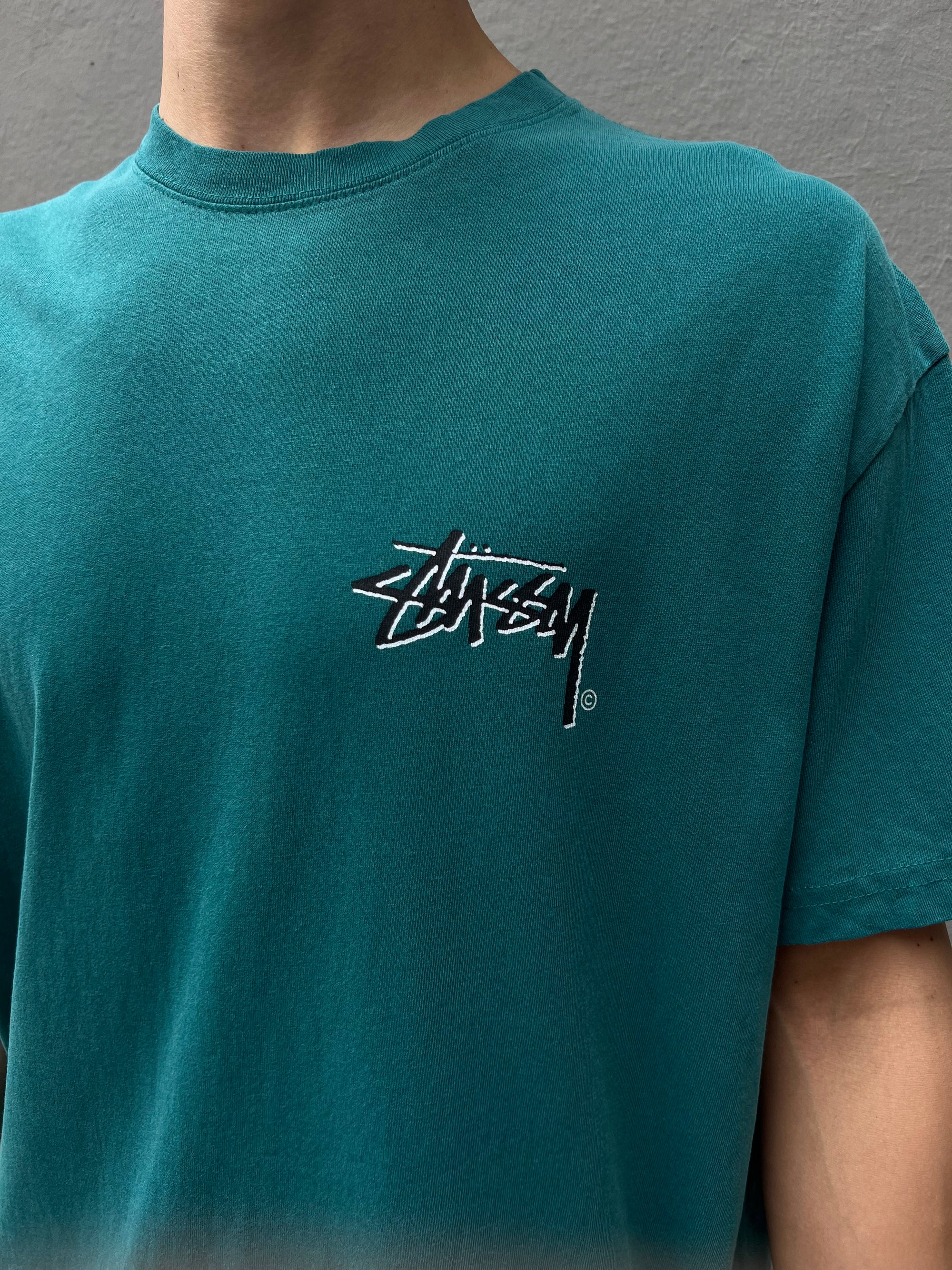 Vintage Dark Green Stüssy T-Shirt L/XL