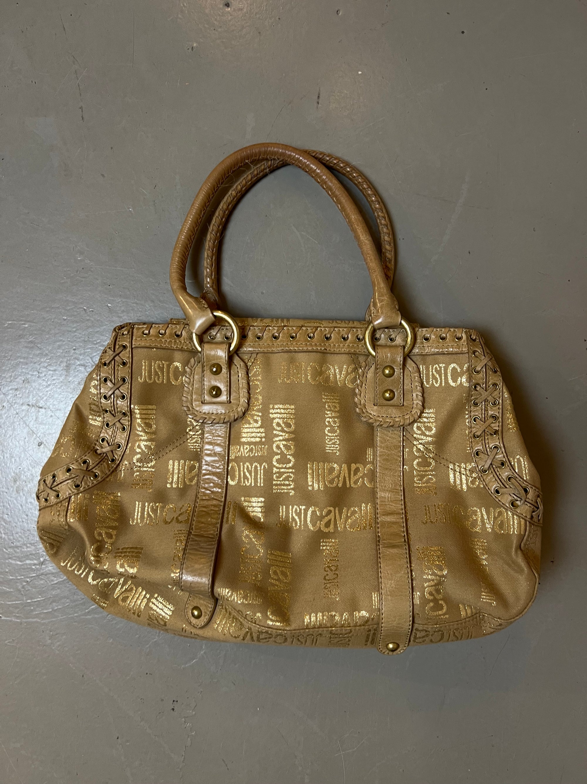 Vintage Just Cavalli Gold Y2K Bag