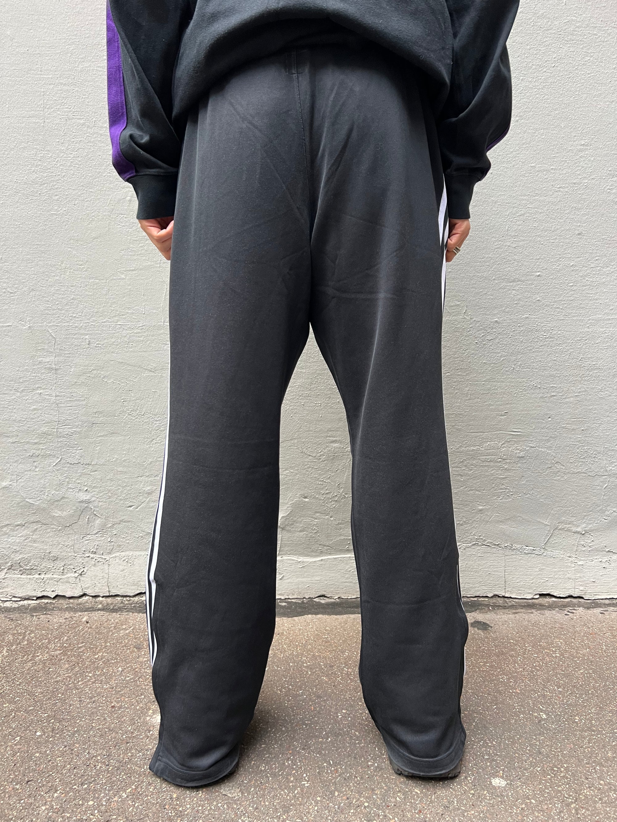 Vintage Black Striped Adidas Track Pants L/XL