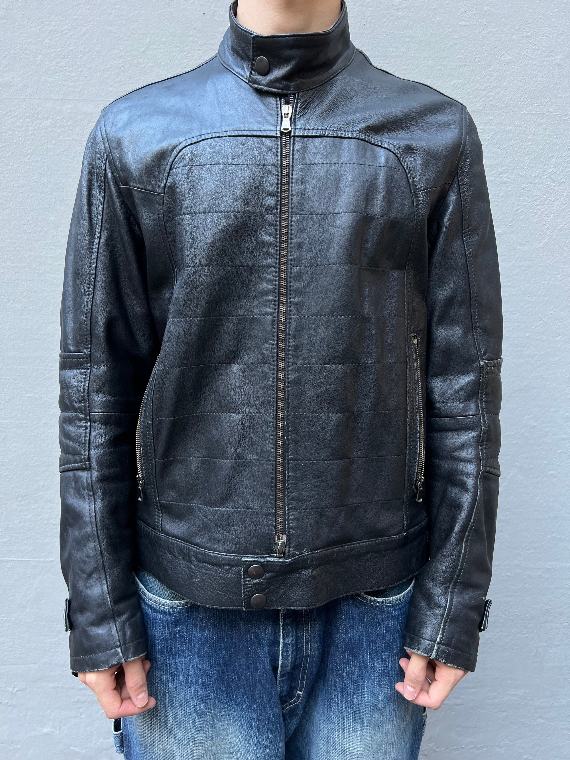 Vintage Black Leather Jacket M/L